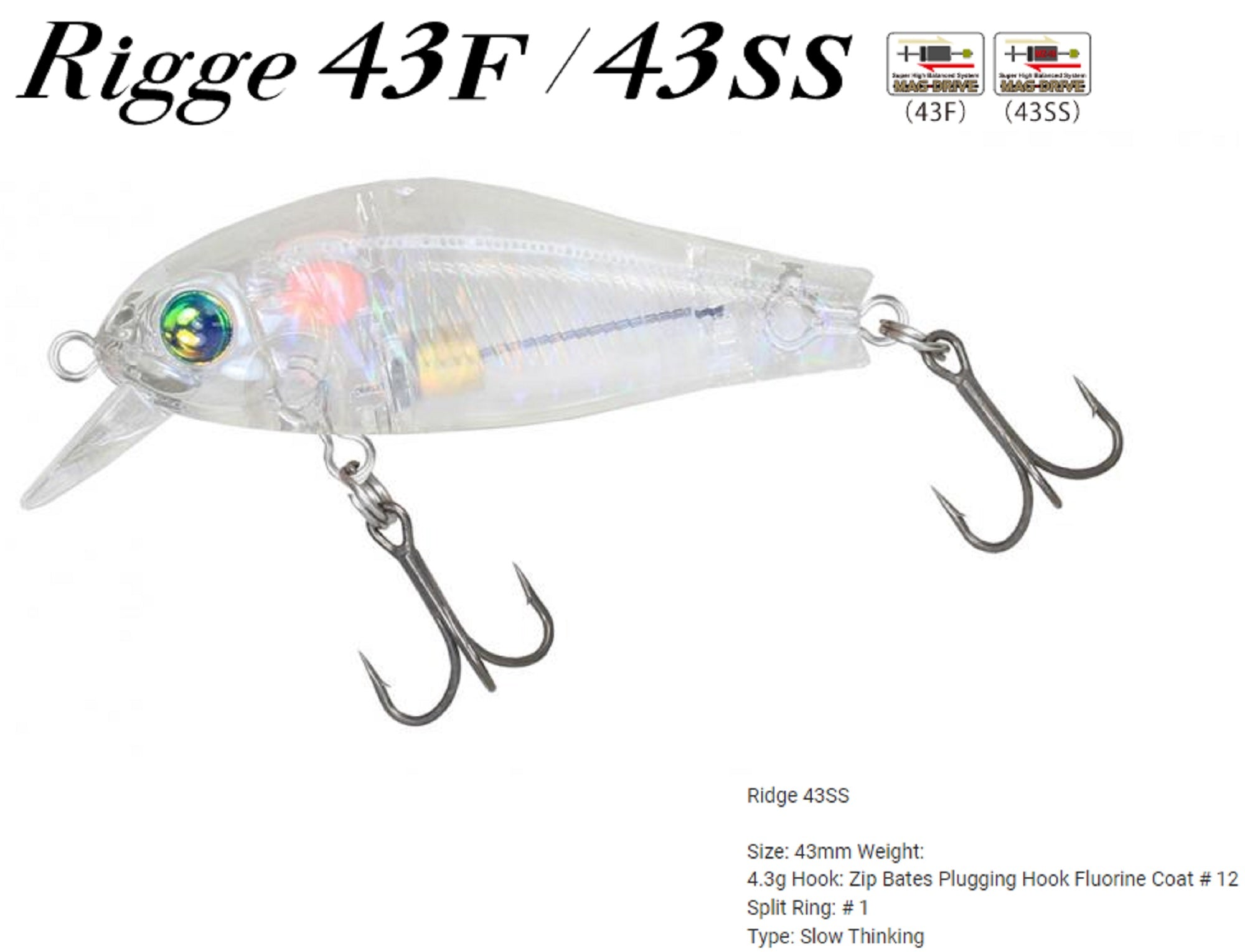 Zipbaits Rigge 43SS Slow Sinking Lure 175 (6019)
