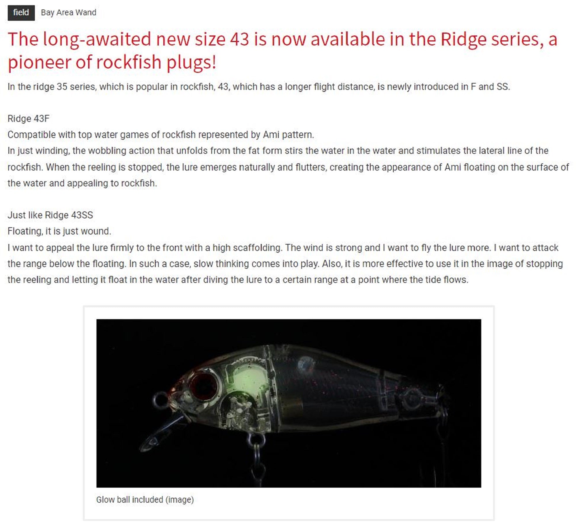 Zipbaits Rigge 43SS Slow Sinking Lure 175 (6019)
