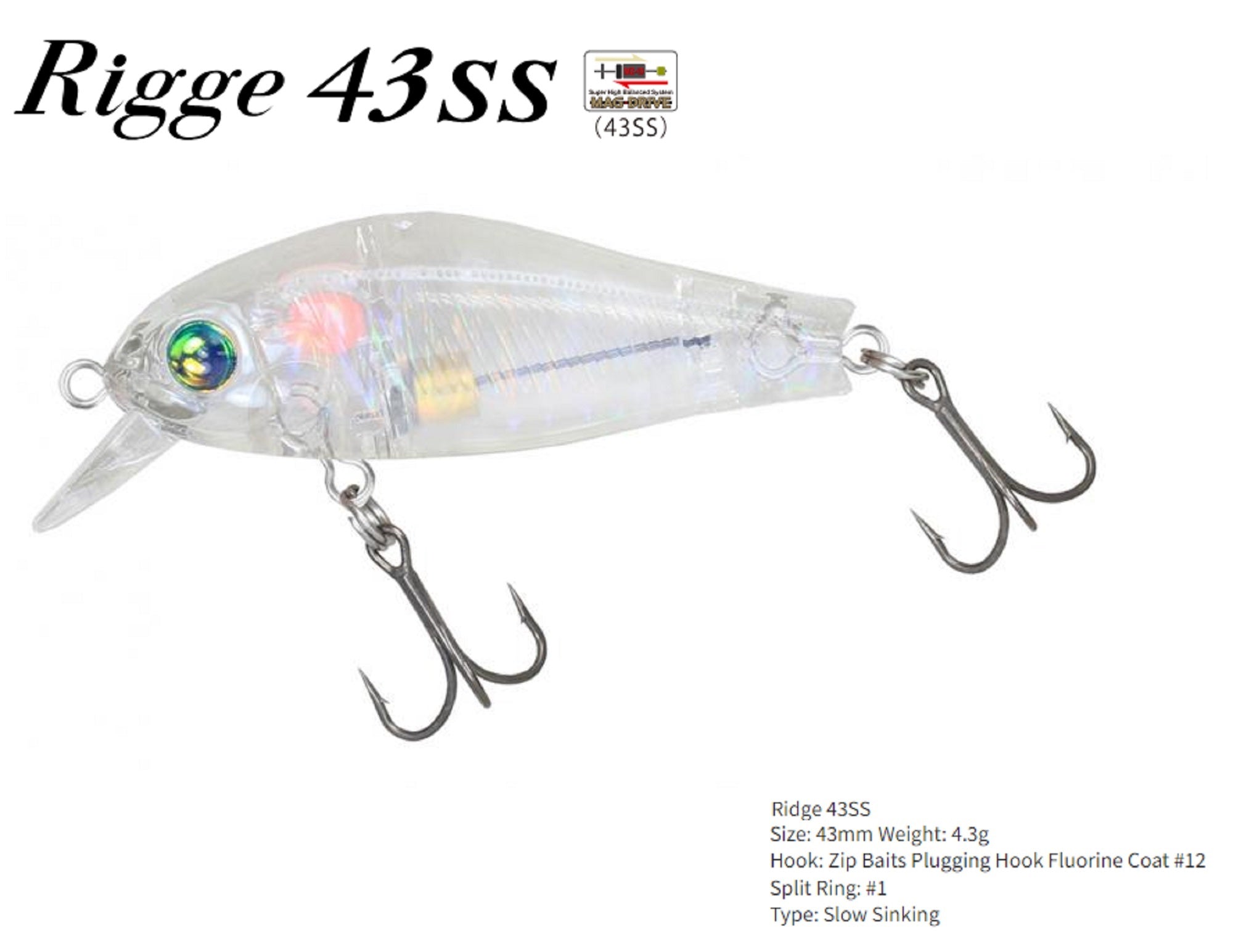 Zipbaits Rigge 43SS Slow Sinking Lure 671 (6156)