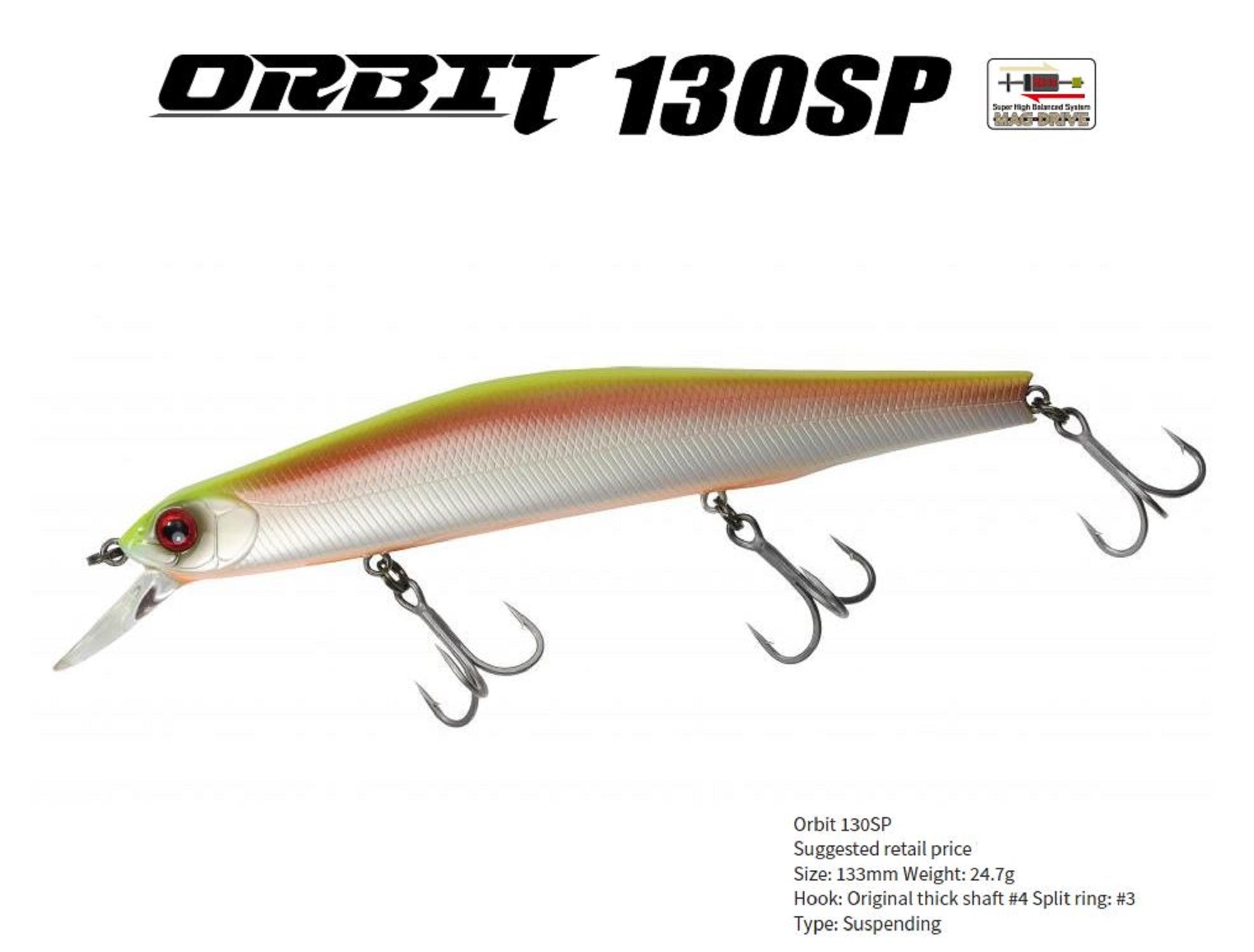 Zipbaits Orbit 130 SP Suspend Lure 510R (8143)