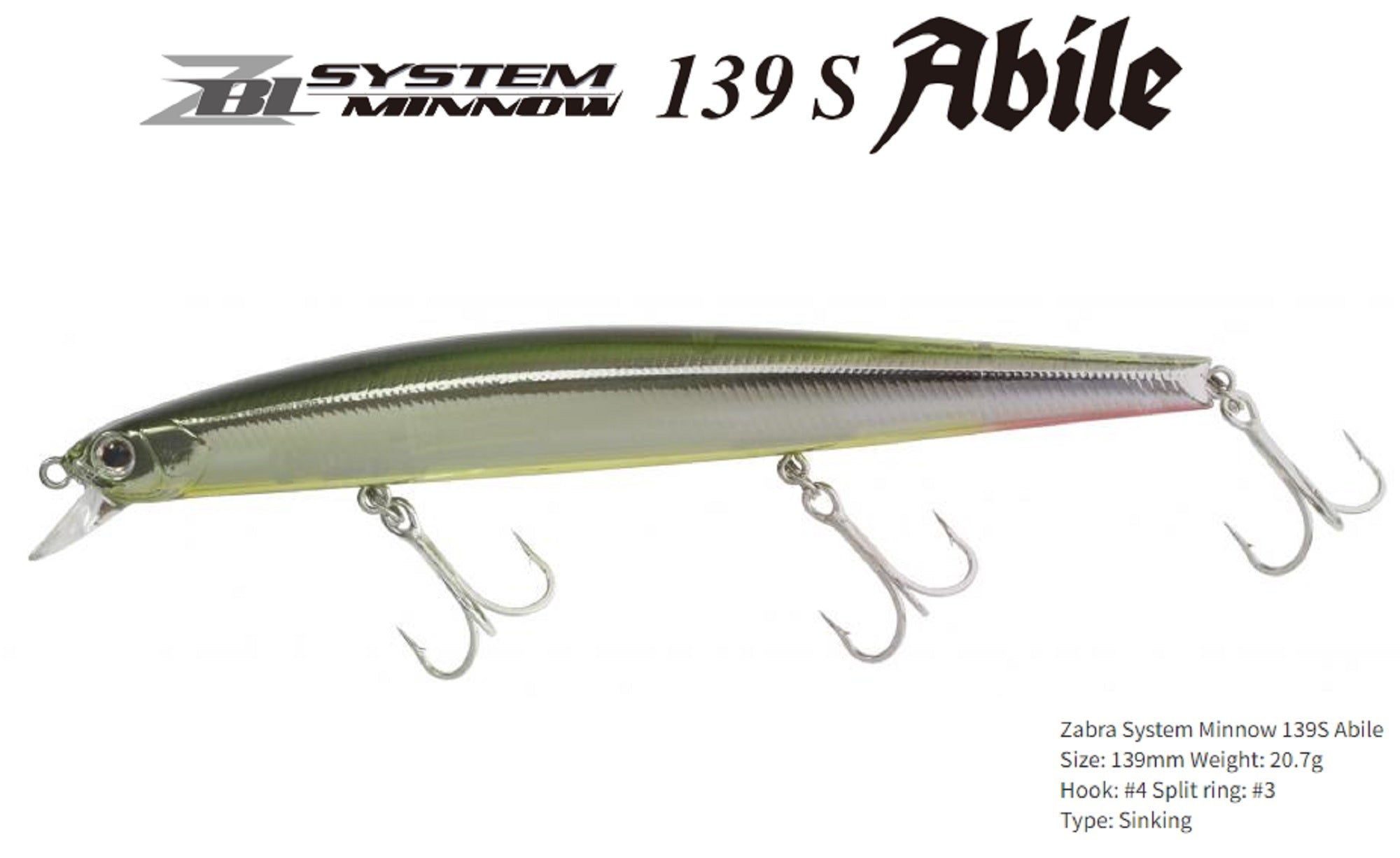 Zipbaits ZBL System Minnow 139S Abile Sinking Lure 722 (5093)