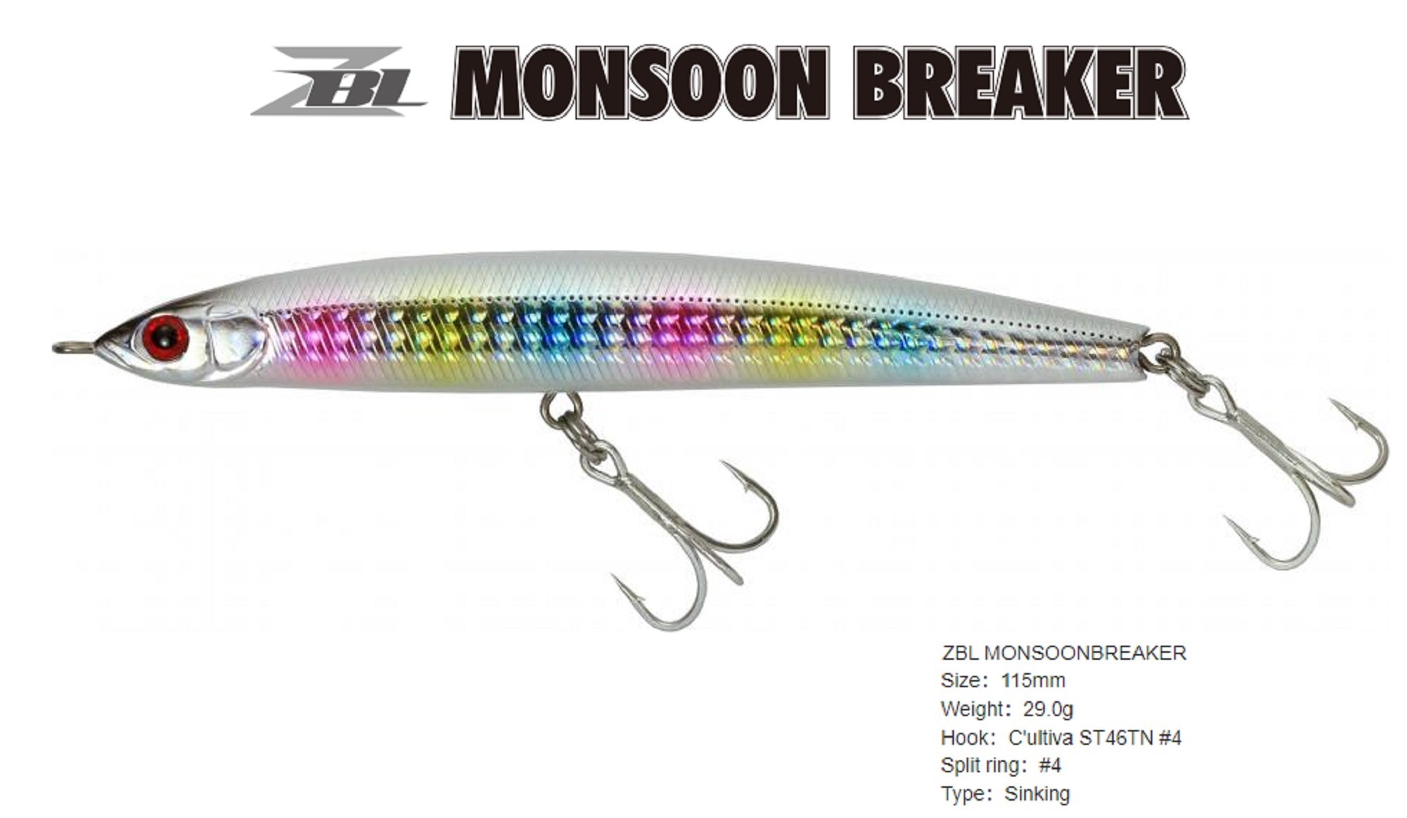 Zipbaits Monsoon Breaker 130mm Sinking Lure 251 (9015)