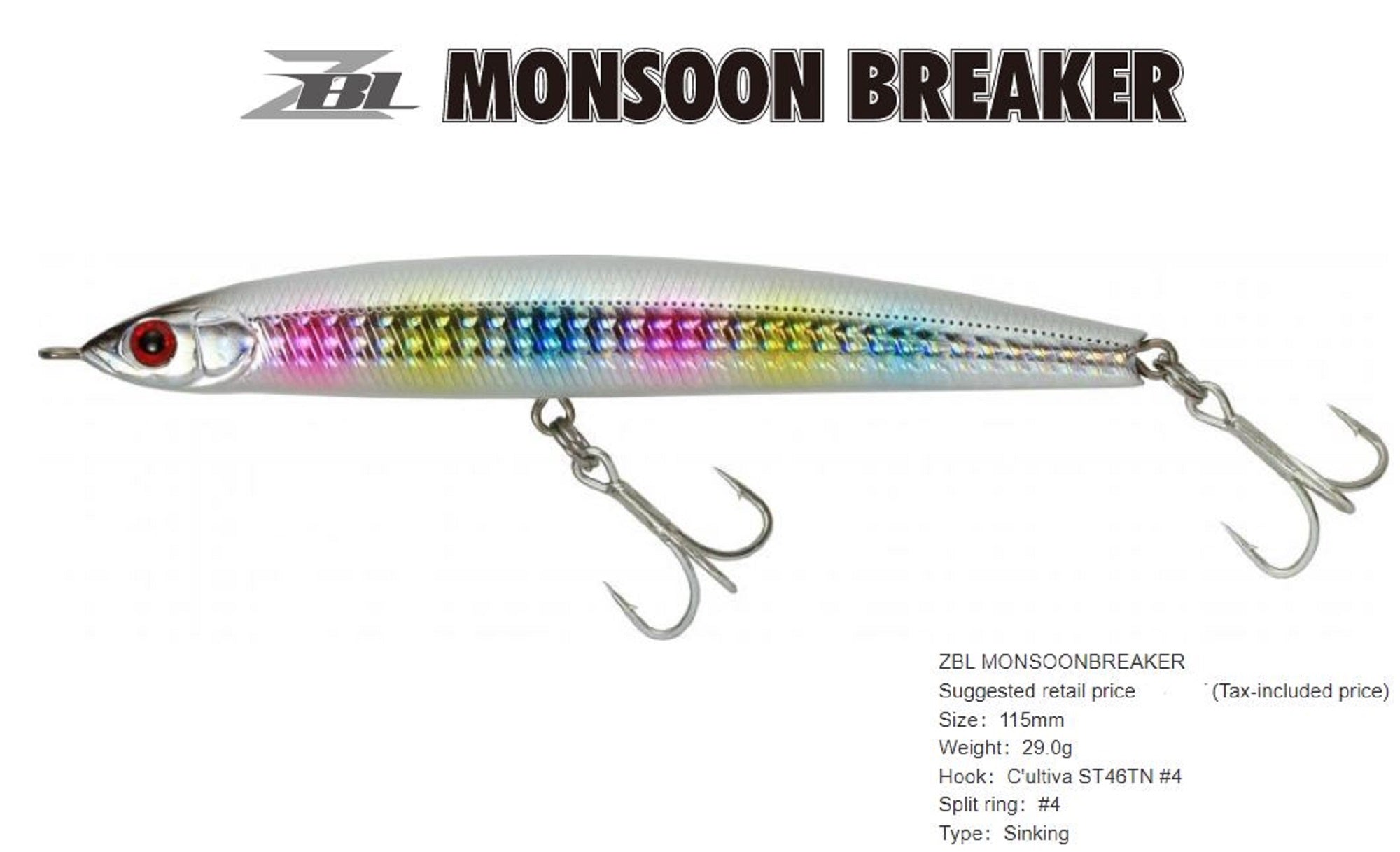 Zipbaits Monsoon Breaker 130mm Sinking Lure 659 (9046)