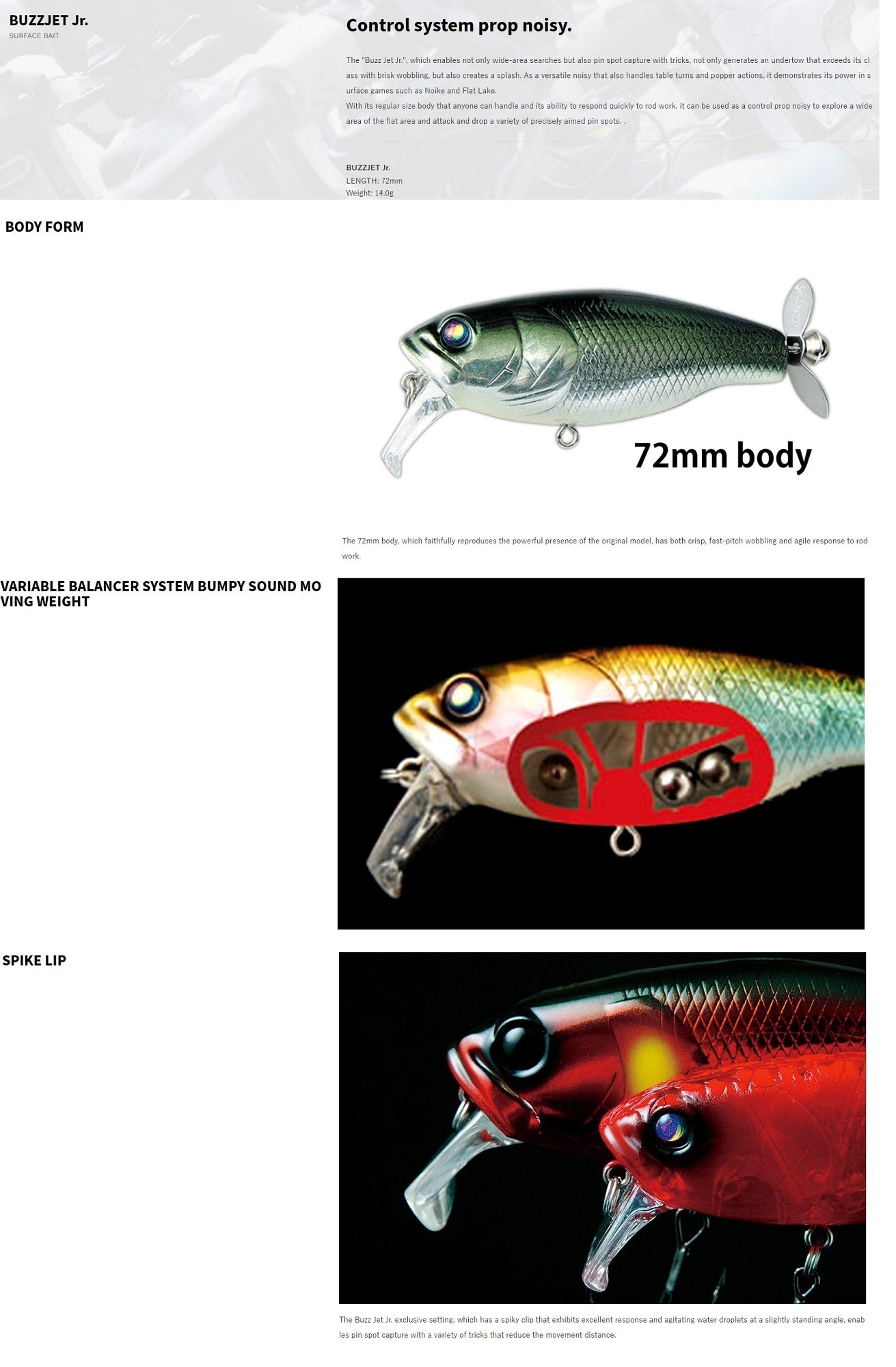 Deps Buzz Jet JR 72 mm 14 grams Floating Lure 13 (1131)