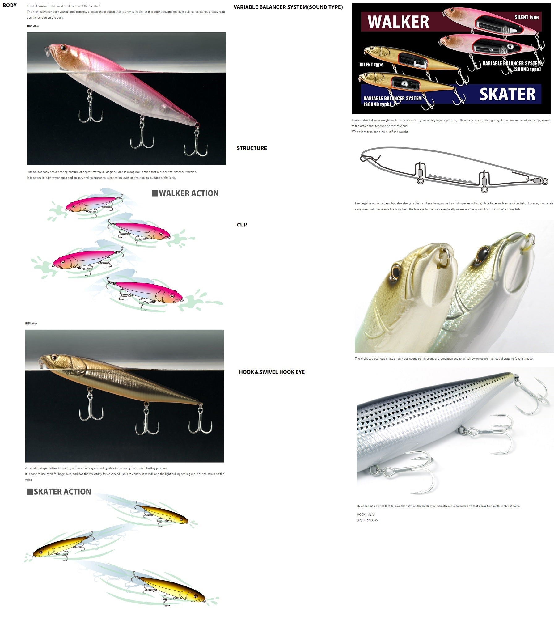 Deps Huge Pencil Walker Rattle 225 mm 4.3 oz Floating Lure 13 (8135)
