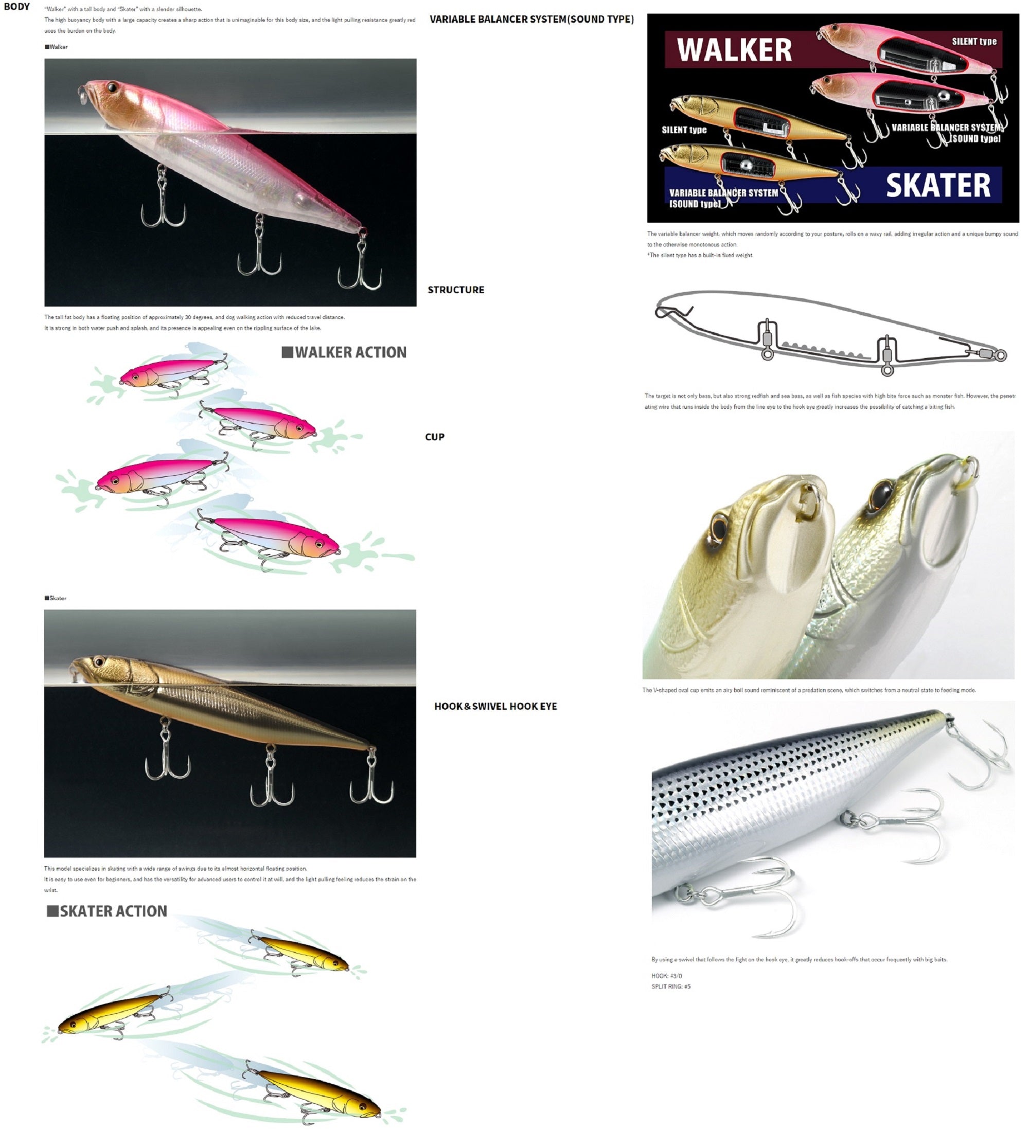 Deps Huge Pencil Skater Rattle 225 mm 3.7 oz Floating Lure 12 (8524)