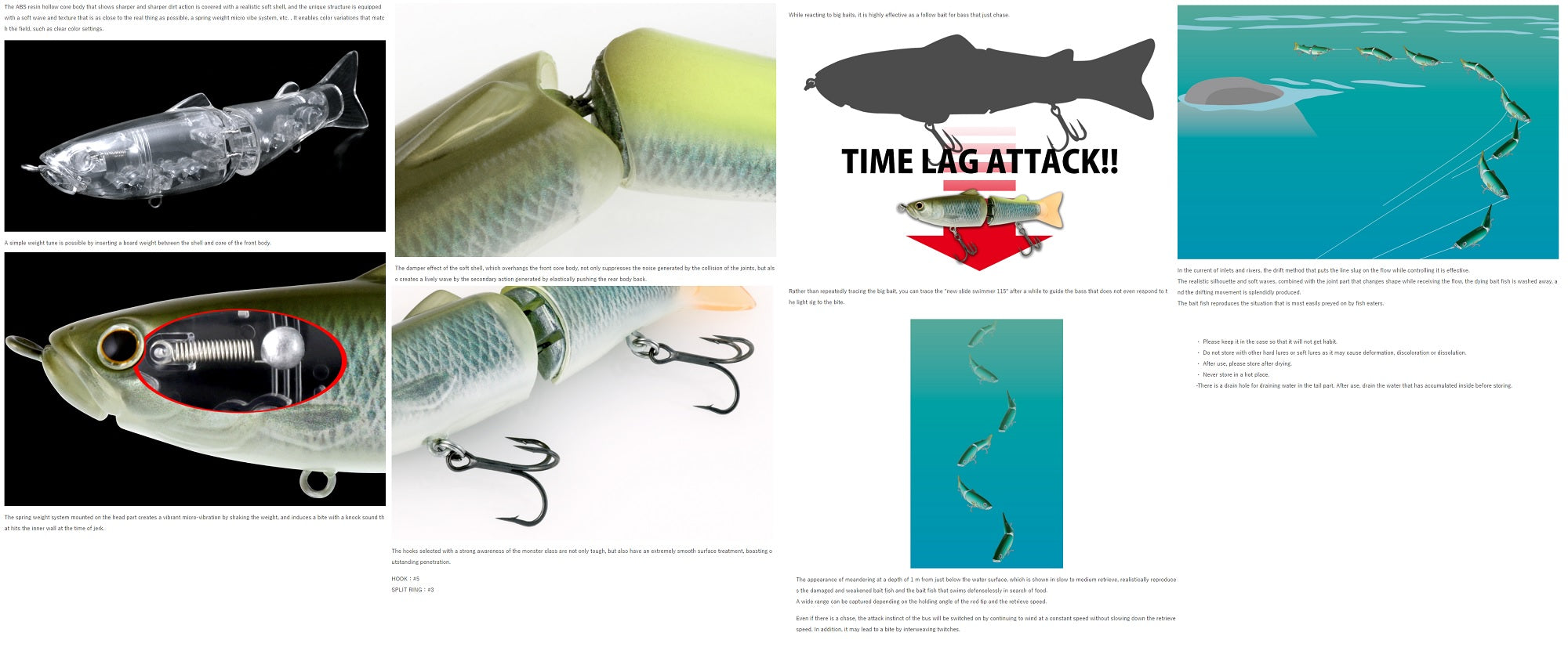 Deps New Slide Swimmer 115 Slow Sinking Jointed Lure 12 (9124)