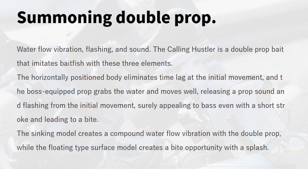 Deps Calling Hustler 125 Prop 29.5 grams Sinking Lure 23 (5235)