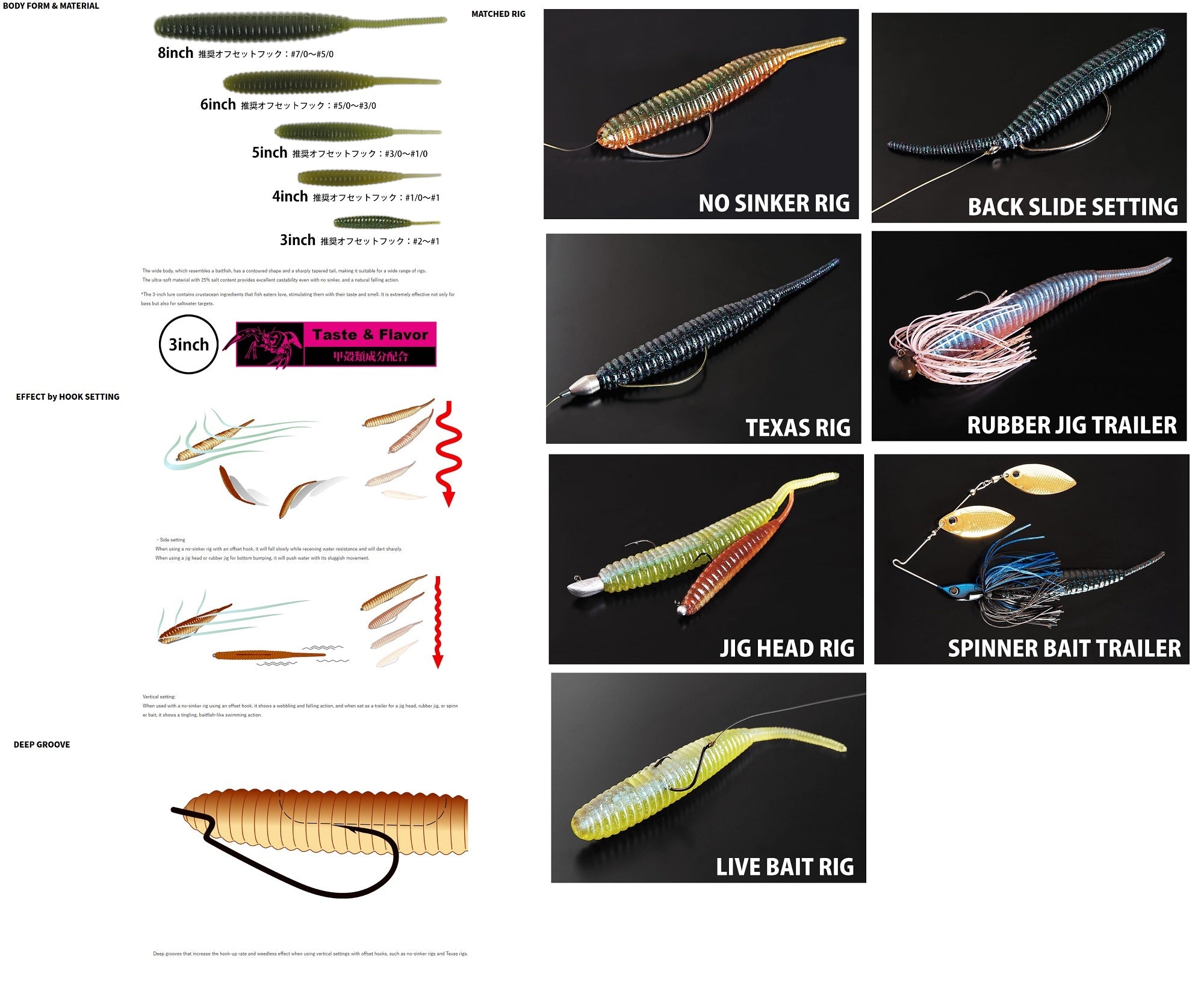 Deps Soft Lure Death Adder 5 Inch 8 per pack 16 (2165)