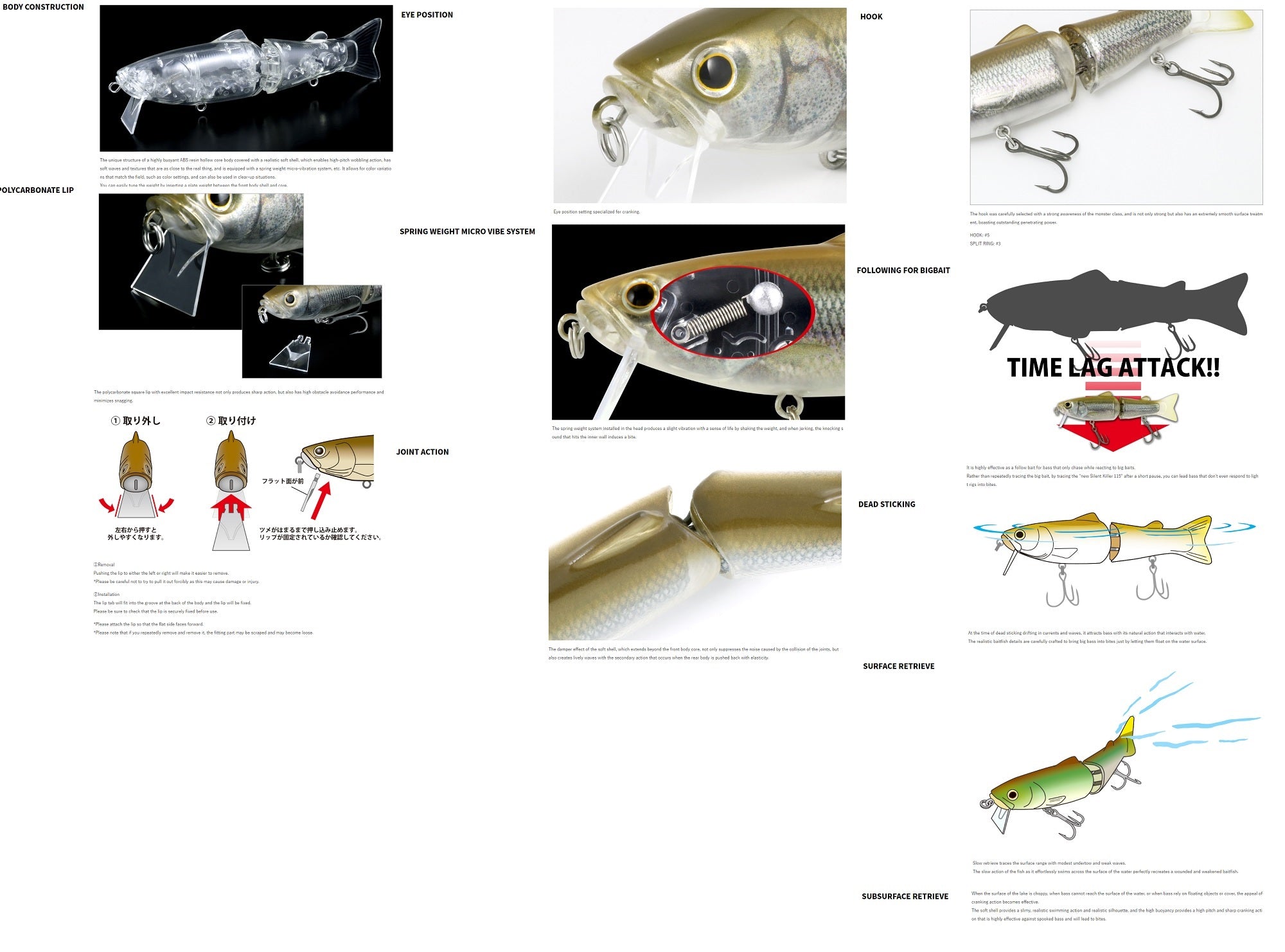 Deps New Silent Killer 115 Floating Jointed Lure 15 (5154)