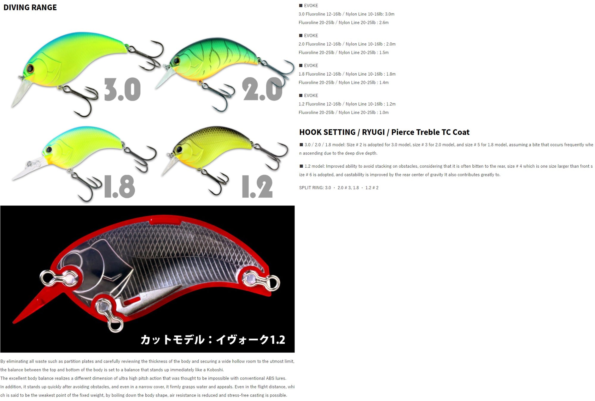Deps Evoke 2.0 Crank Bait 66.5mm 18 grams Floating Lure 11 (8113)