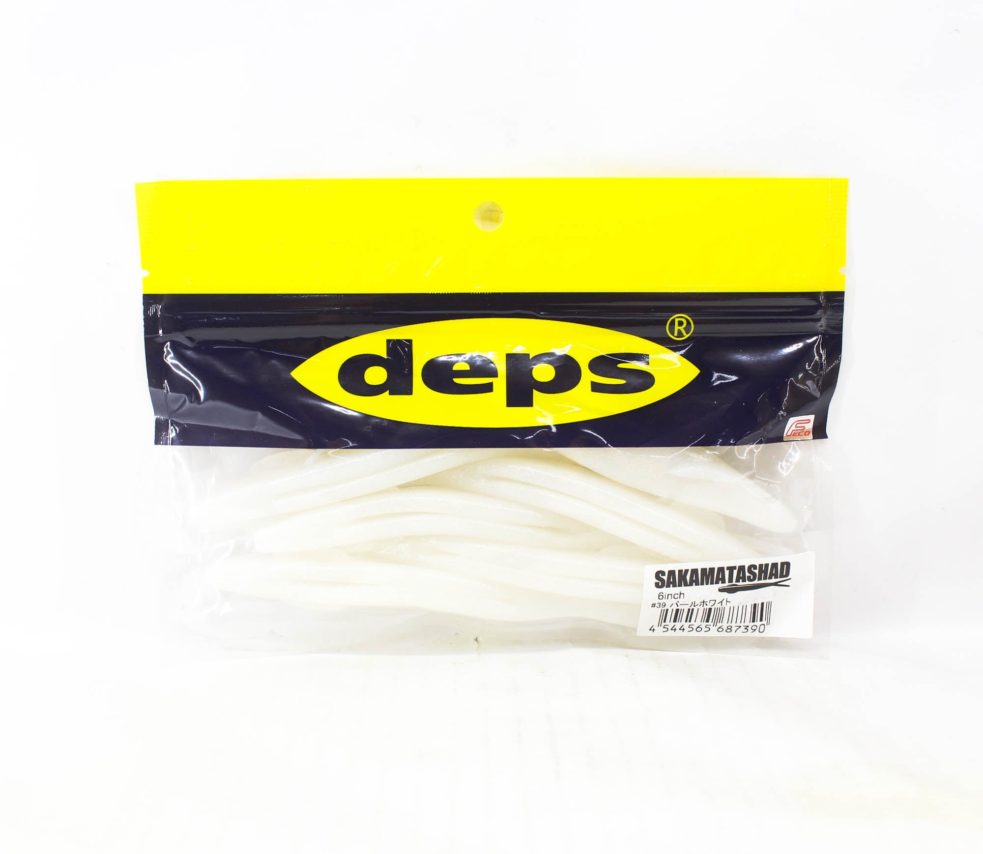 Deps Soft Lure Sakamata Shad 6 Inch 39 Pearl White (7390)