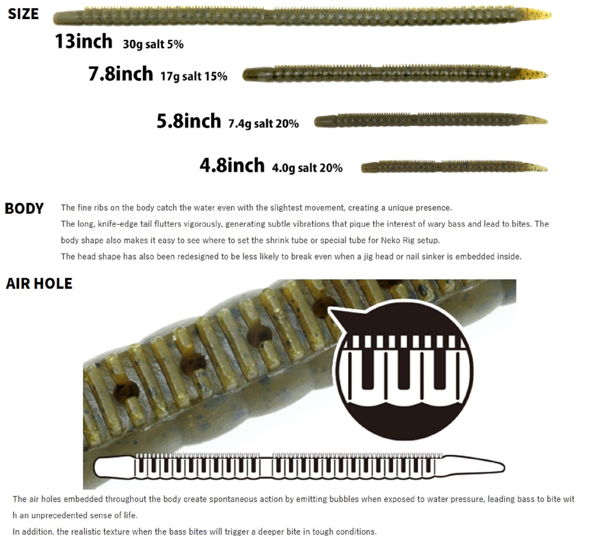 Deps Soft Lure Kincoo Air 4.8 Inch 154 (1547)