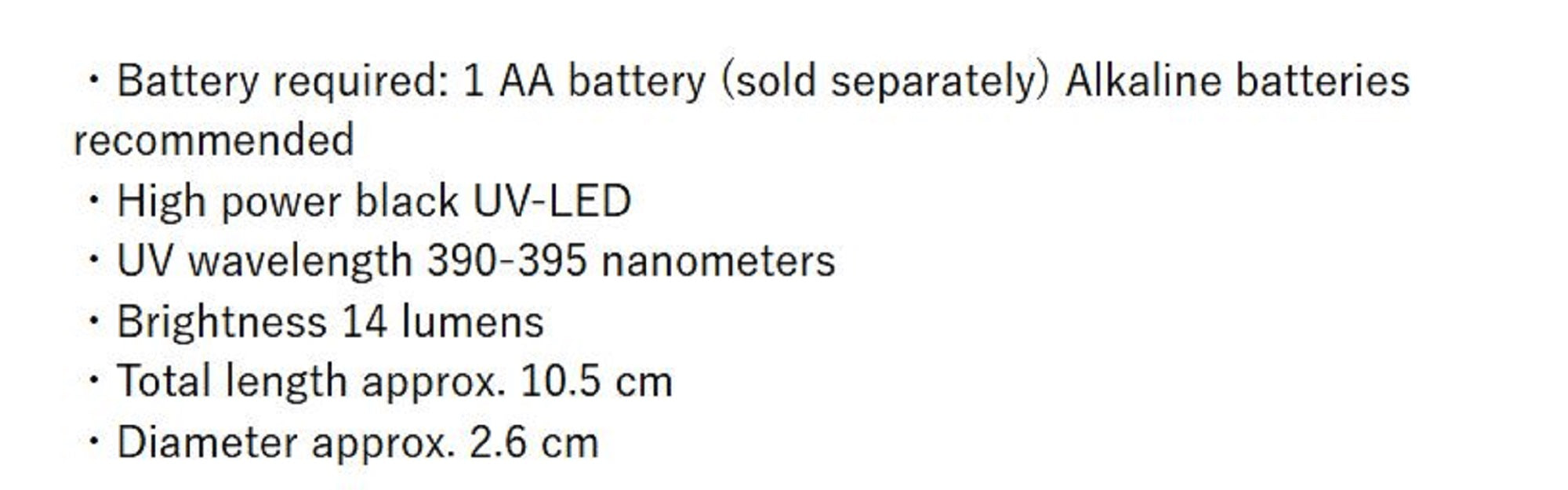 Prox PX9184GB UV LED Light AA Battery Operated 105 x 26mm Red (3870)