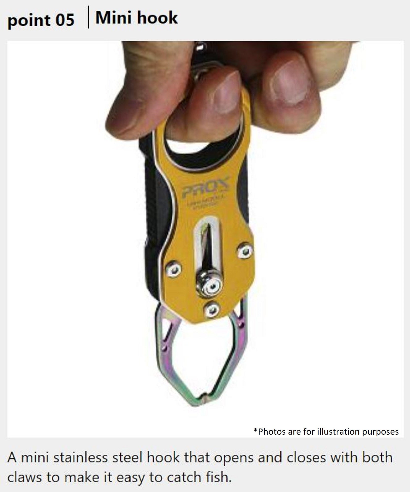 Prox PX8052R Fish Grip Handling Tool Mini 13cm Red (4709)