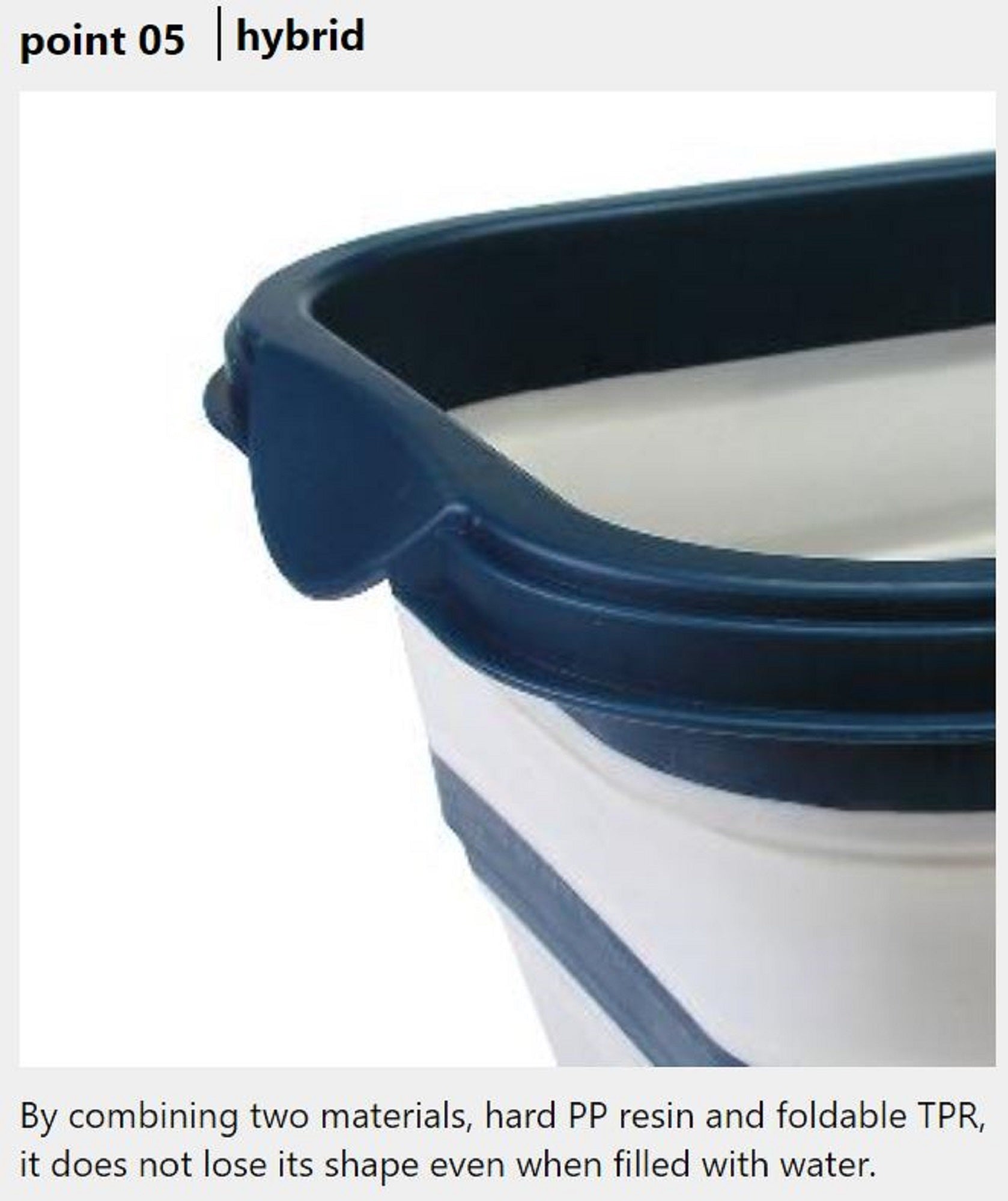 Prox Viceo VC21360N Folding Bucket 60 x 41 x 38 cm Navy (8943)