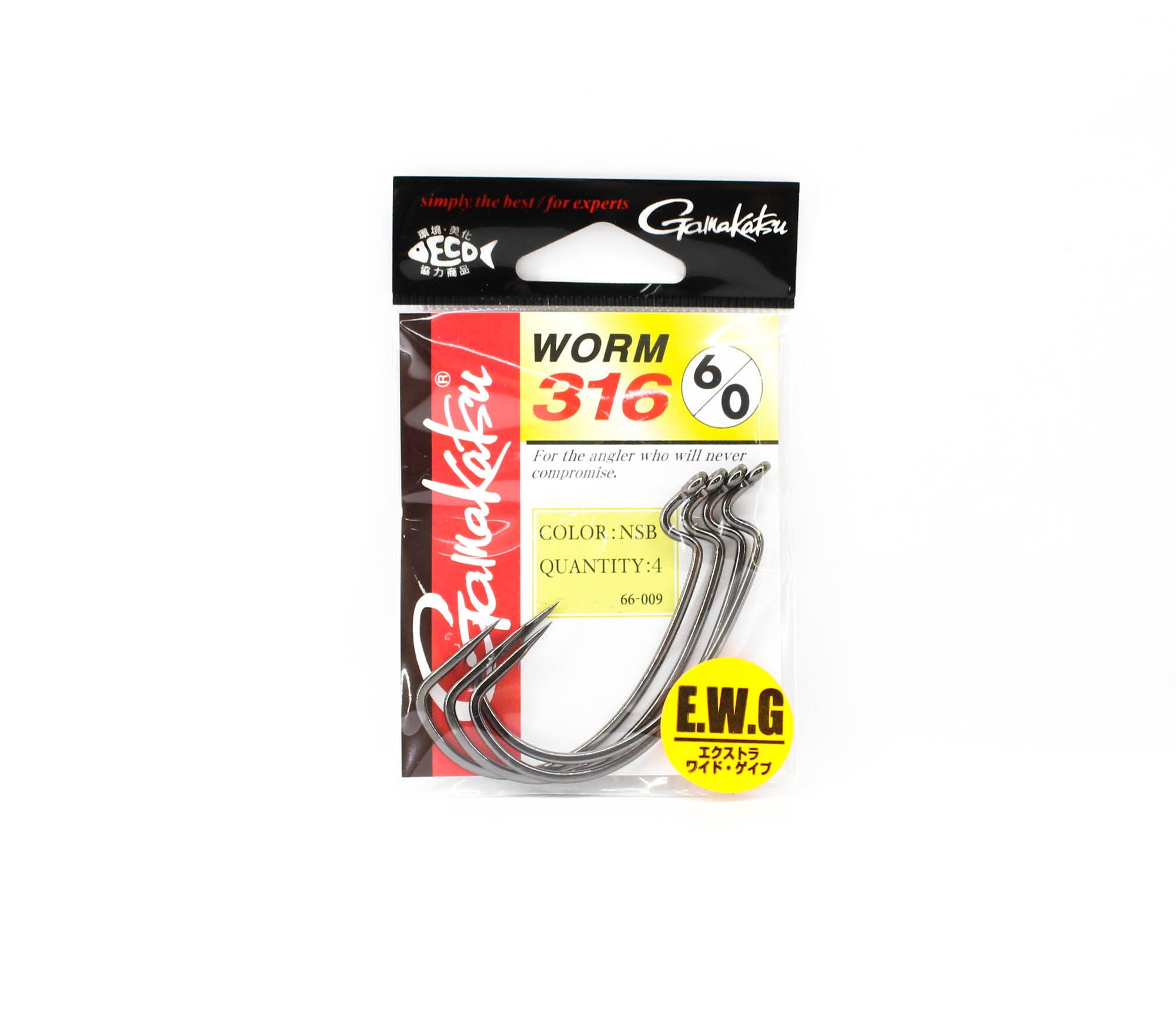 Gamakatsu 66009 Worm 316 Worm Hook Size 6/0 ,4 Per pack (8484)