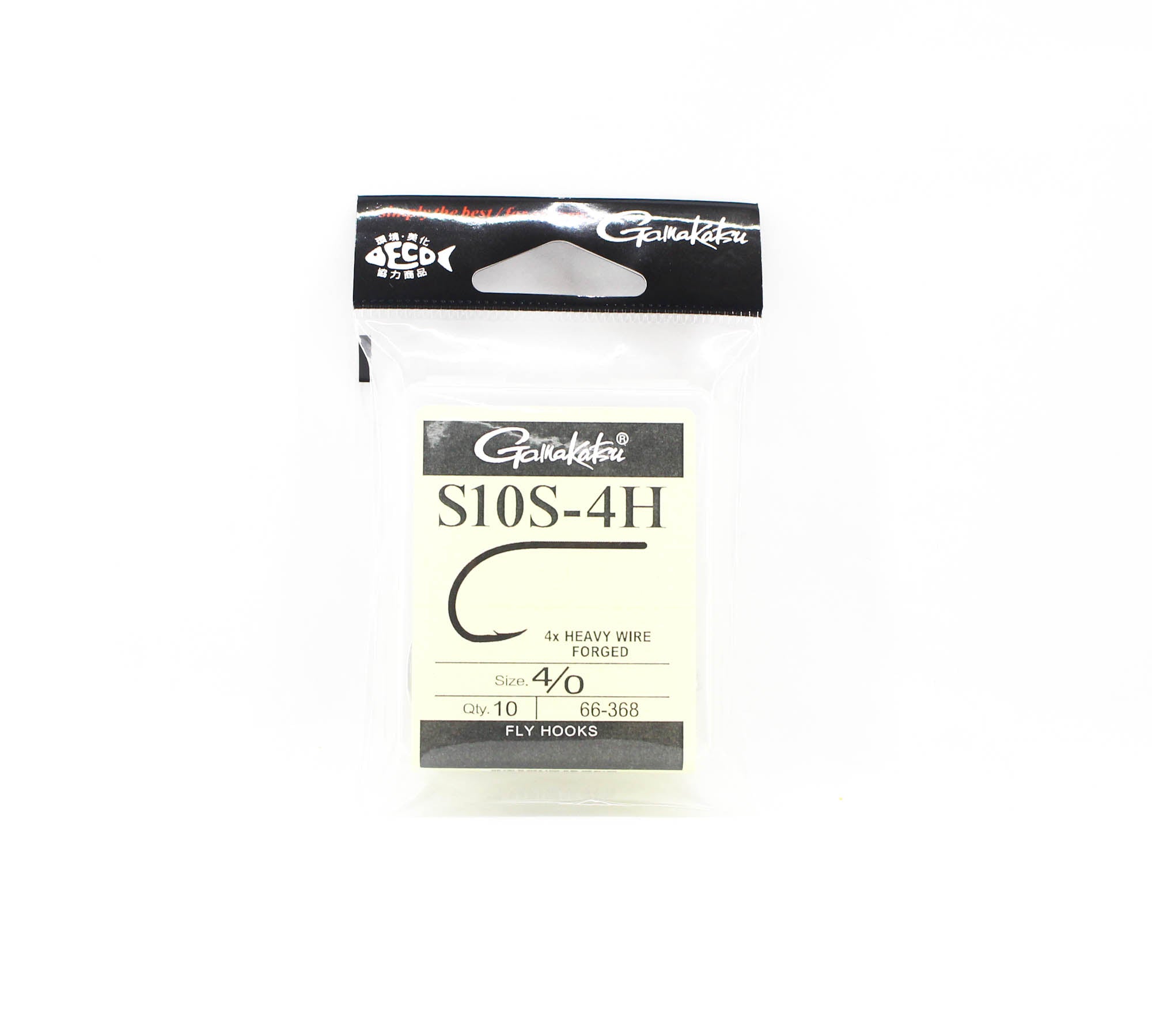 Gamakatsu 66368 S10S-4H Tin 4X Fly Hooks Size 4/0 , 10/pack (3495)