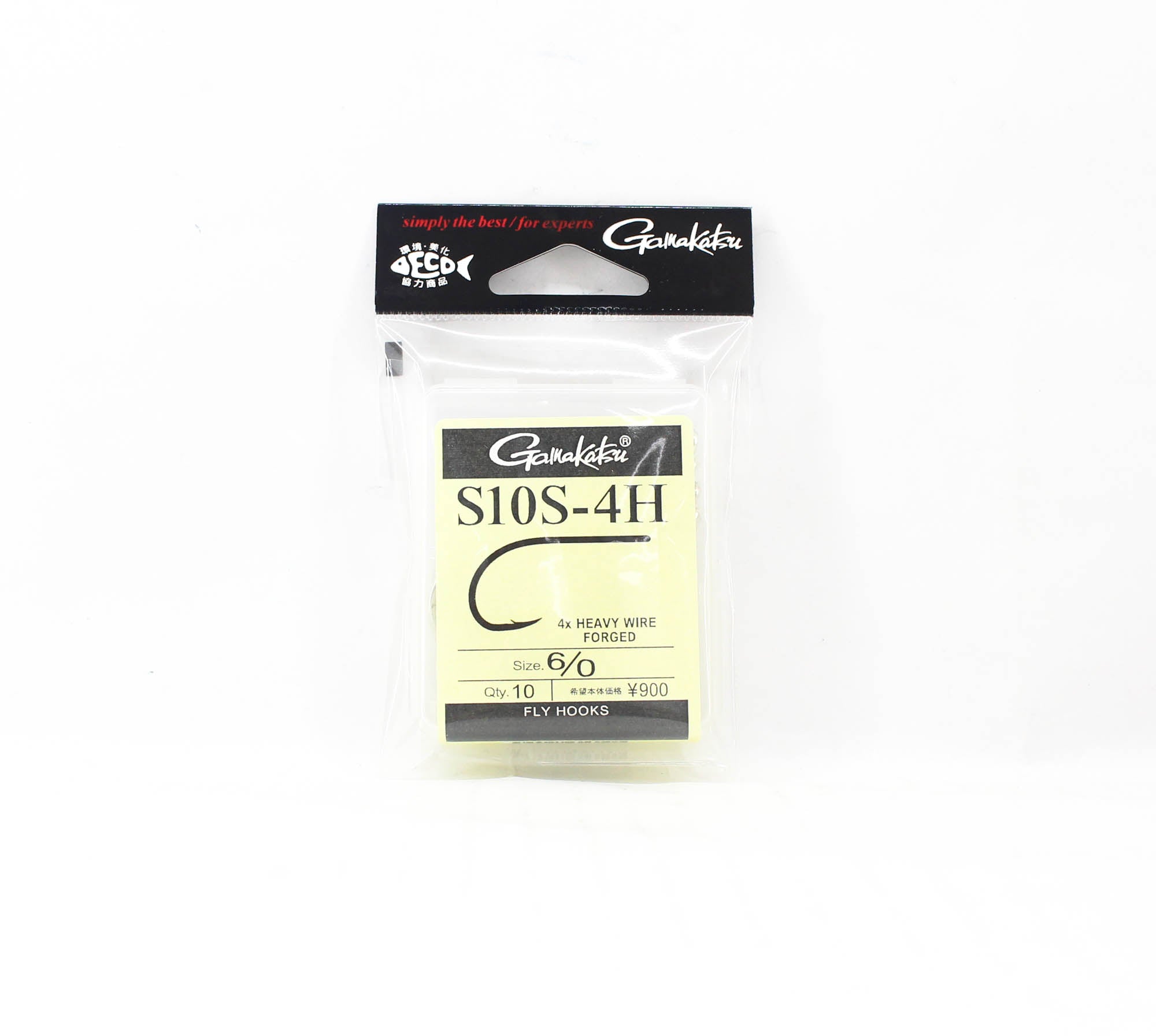 Gamakatsu 66368 S10S-4H Tin 4X Fly Hooks Size 6/0 , 10/pack (3501)