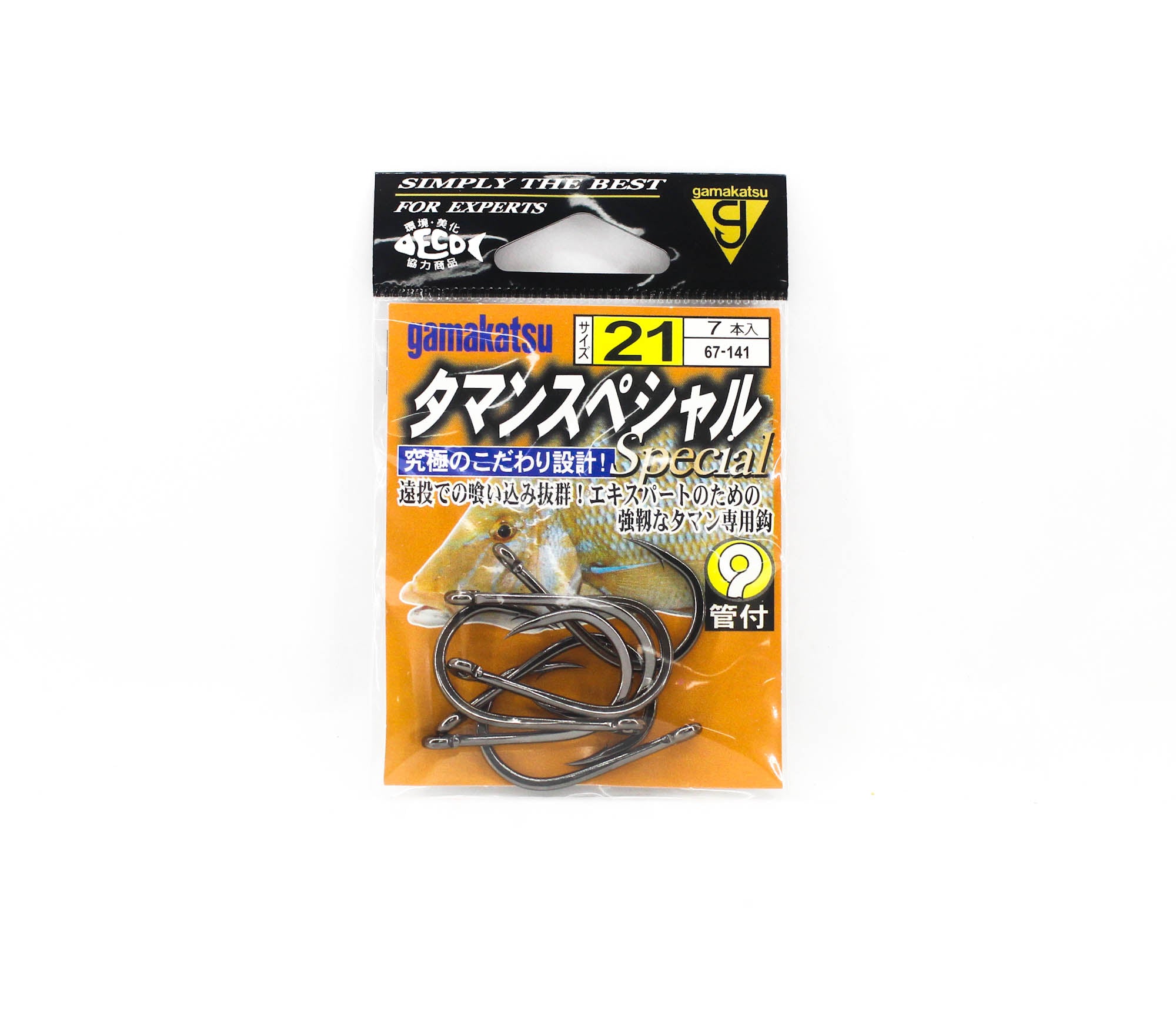 Gamakatsu 67141 Taman Special Hook NS Size 21, 7 Per Pack (4057)
