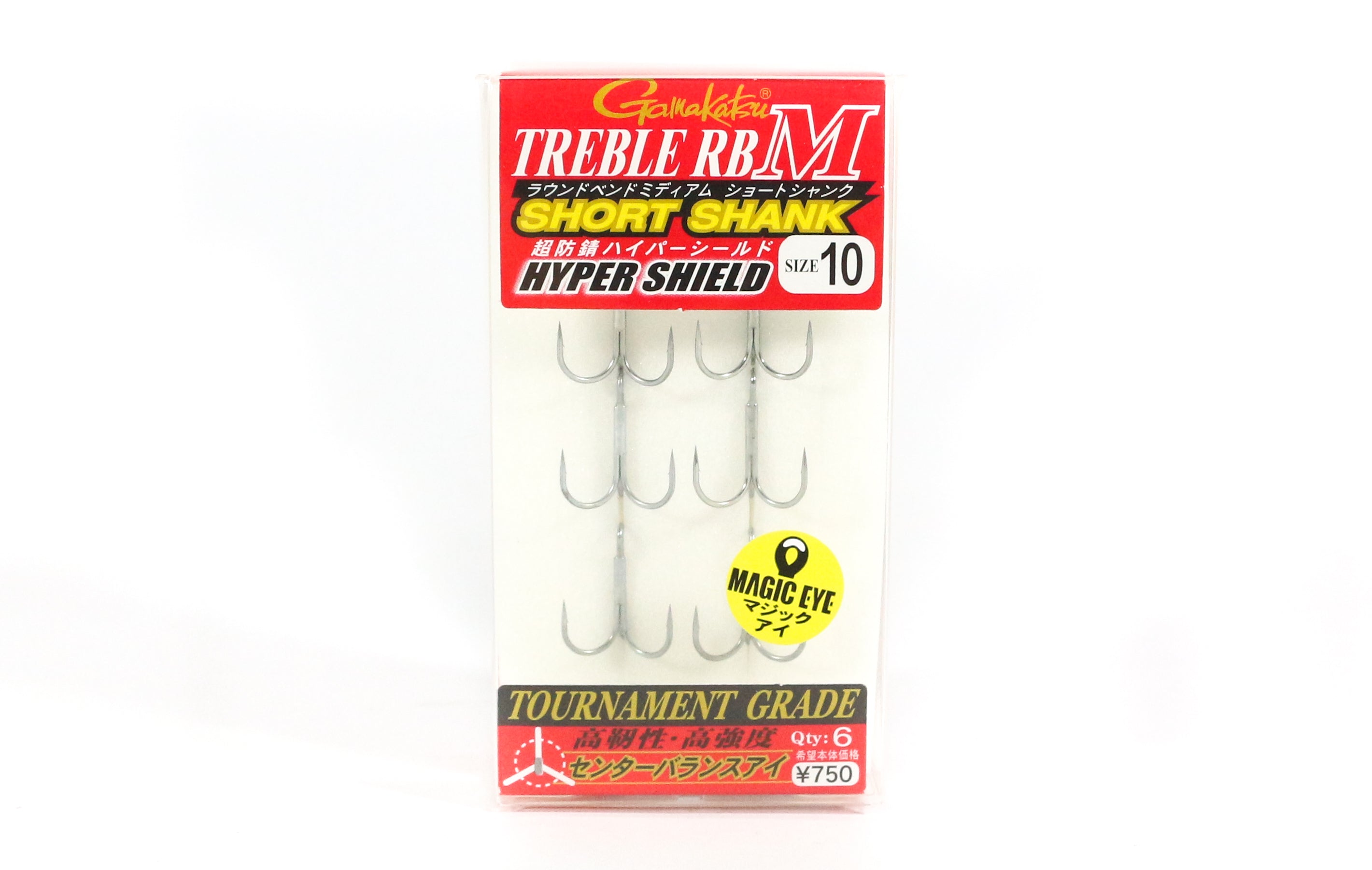 Gamakatsu 68266 Treble Hook RB M Short Shank Hyper Shield Size 10 (8559)