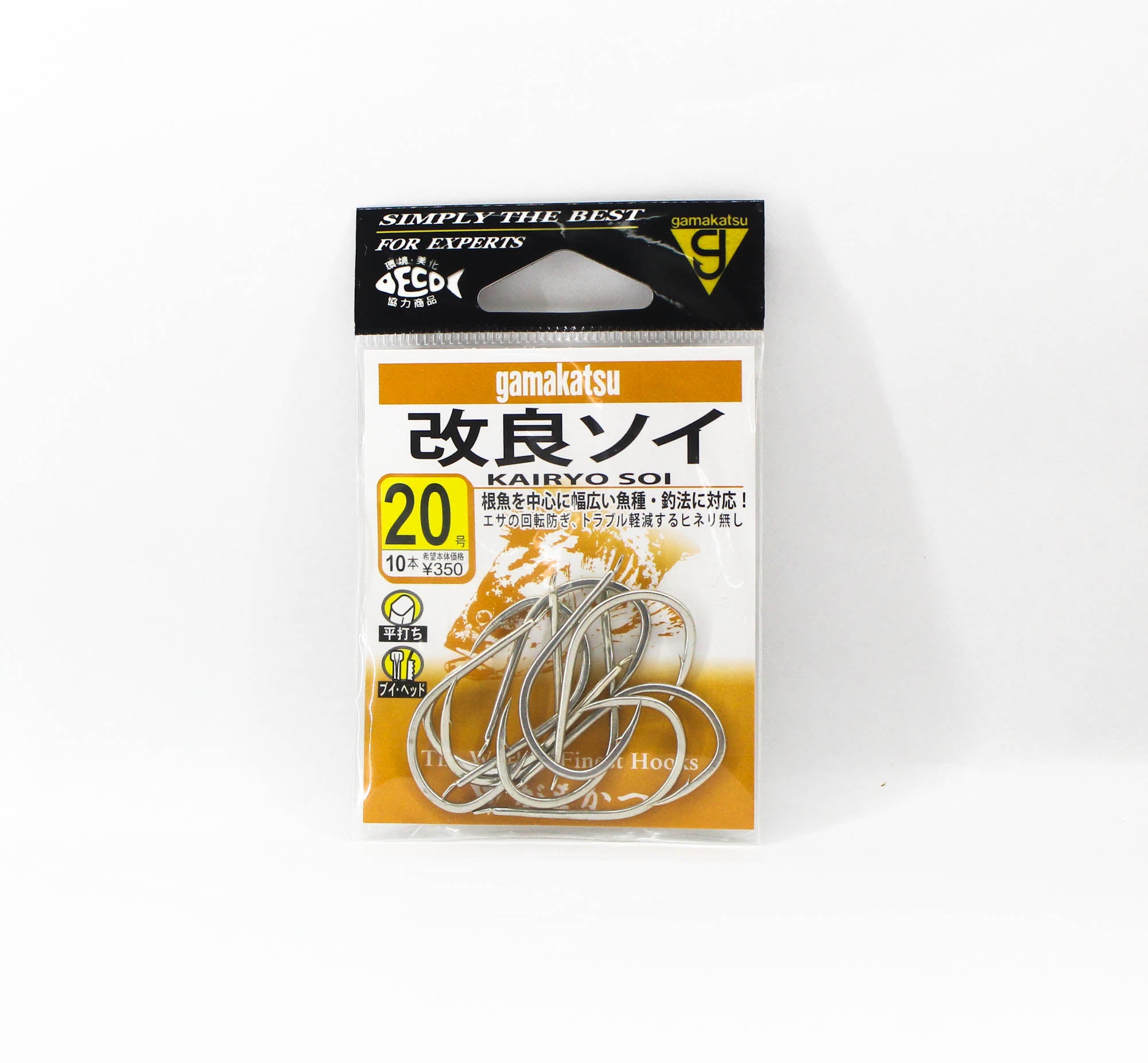Gamakatsu 68632 Kairyo Soi Ring Eye Hook Size 20 (4565)