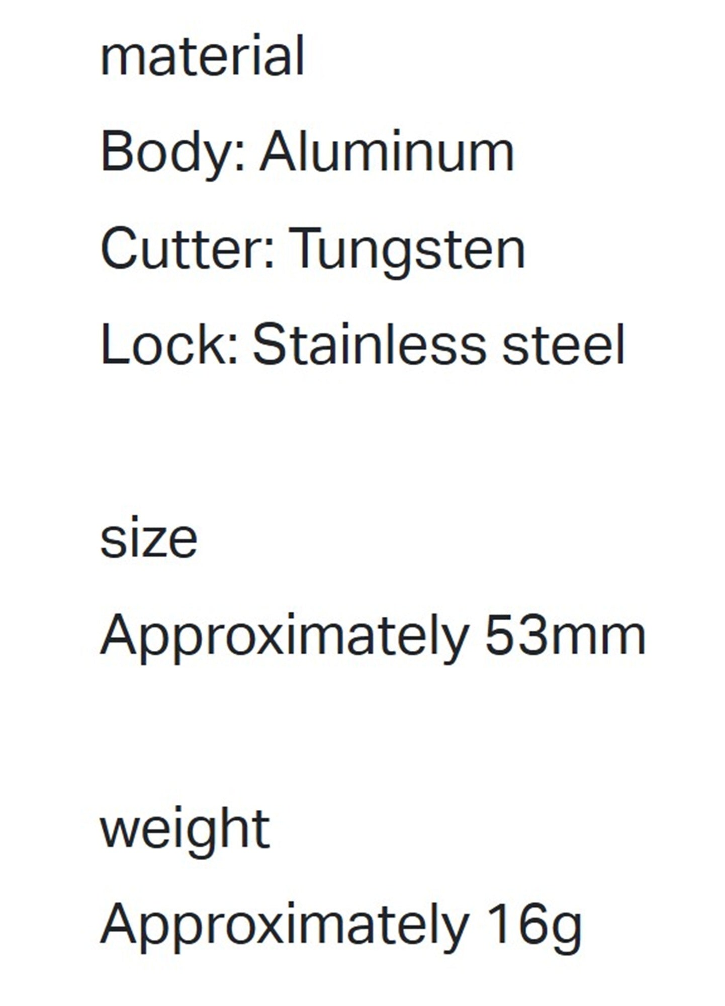 Gamakatsu LE146 Line Cutter Aluminum 53mm 16 grams Black Grey (2374)