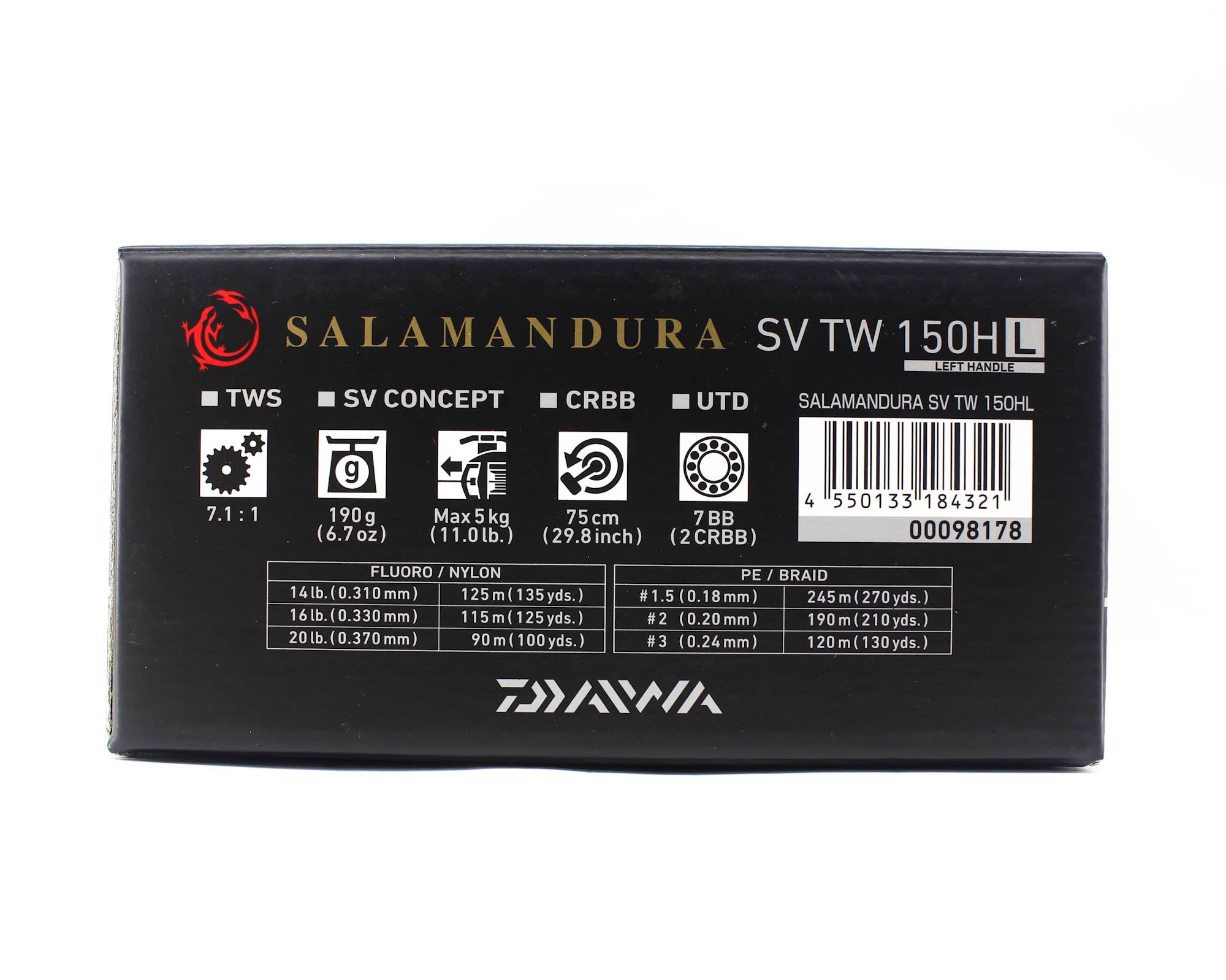 Sale Daiwa Reel Baitcast 21 Salamandura SV TW 150HL Left Hand (4321)