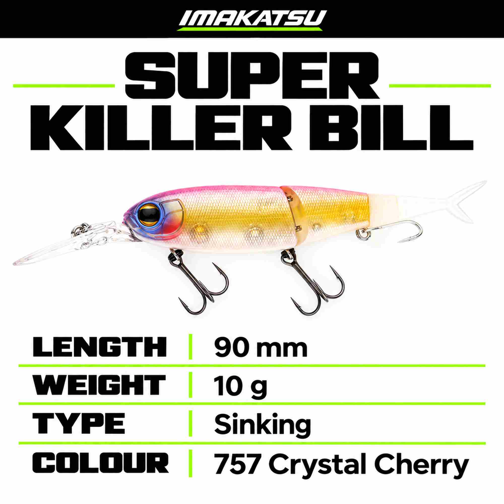 Imakatsu Super Killer Bill 90mm 10 grams Sinking Lure 757 (7271)
