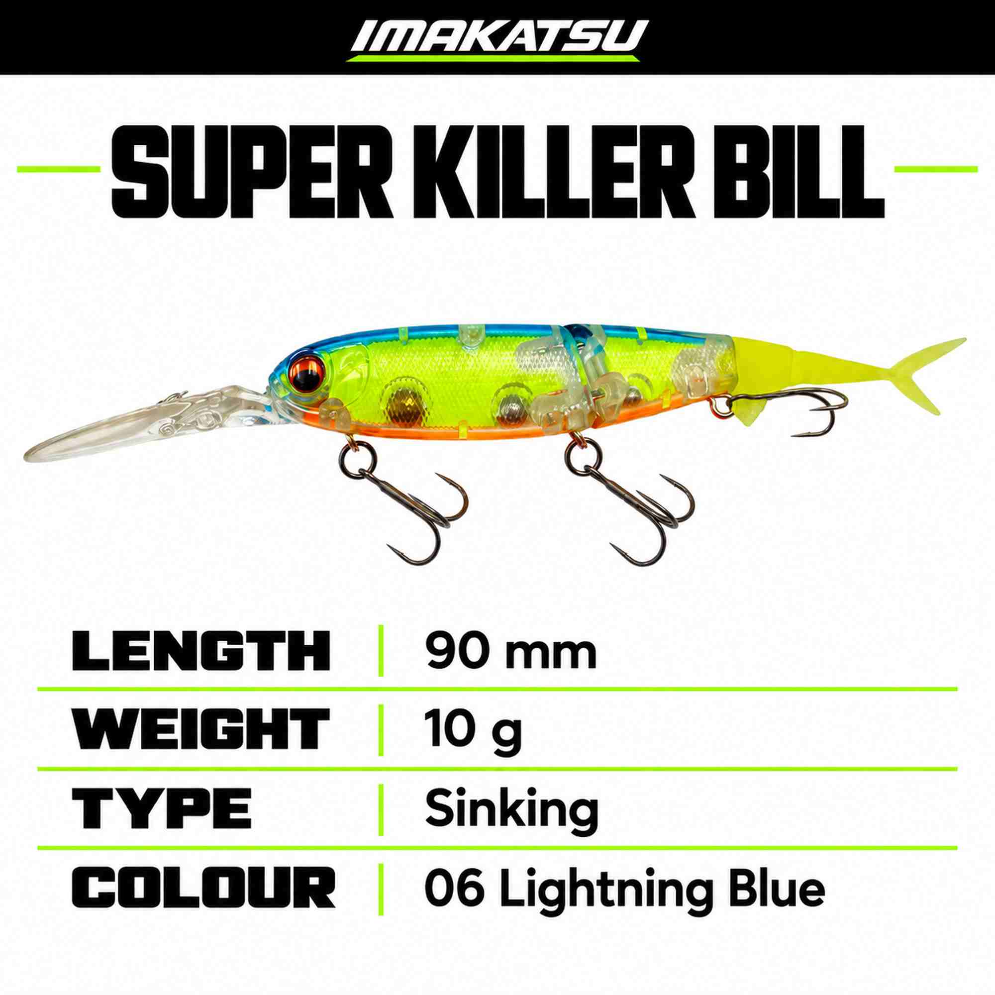 Imakatsu Super Killer Bill 90mm 10 grams Sinking Lure 06 (7479)