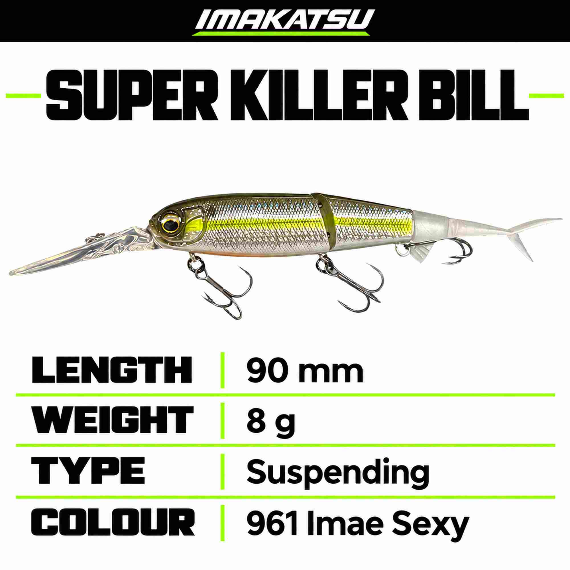 Imakatsu Super Killer Bill 90mm 10 grams Sinking Lure 961 (8384)