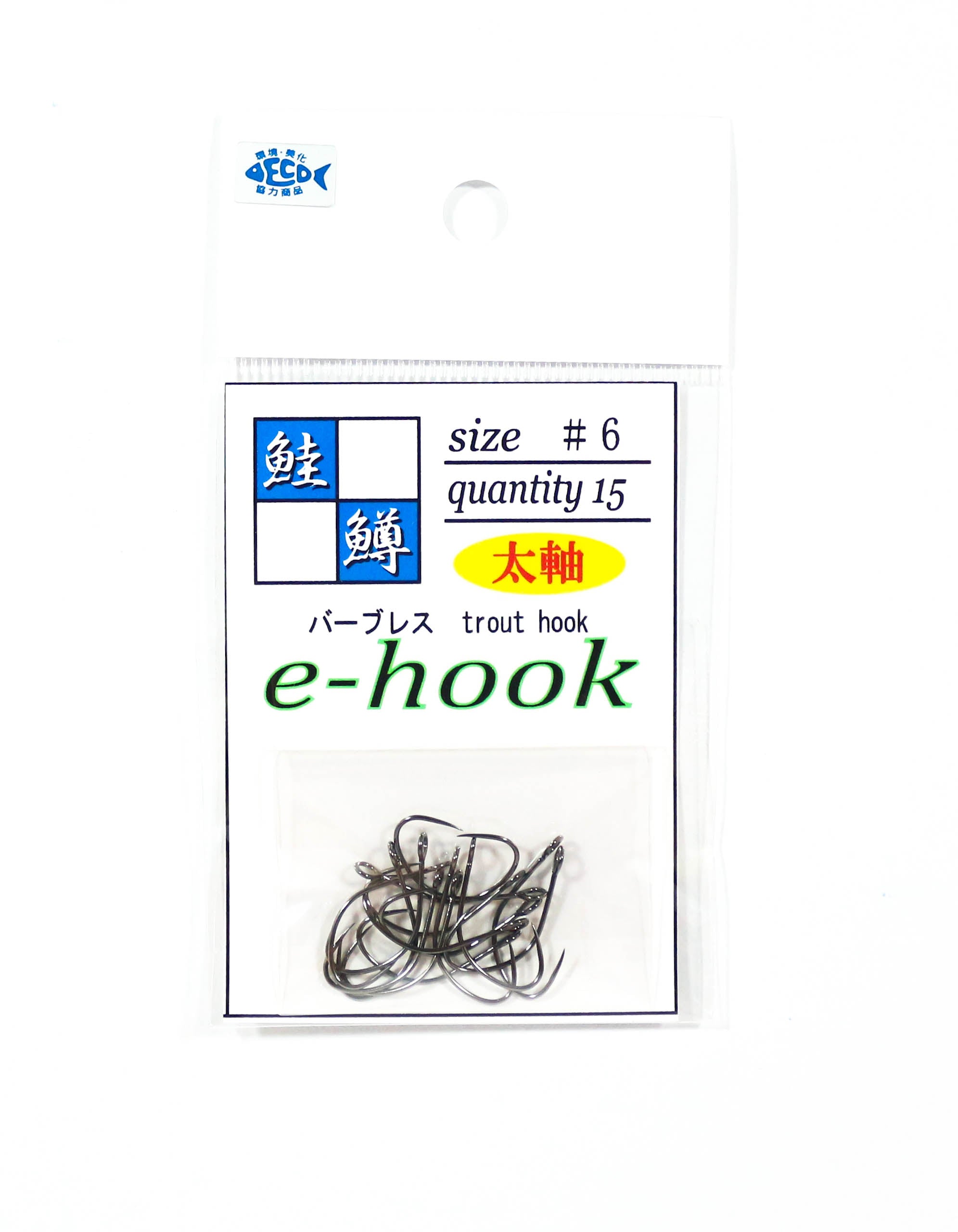 Jackall E-Hook Single Hook Trout Size 6L Thick Axis (3295)
