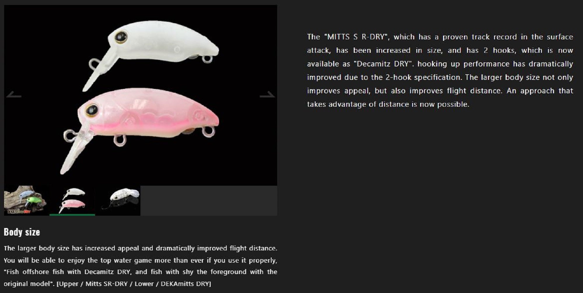 Jackall Deka Mitts SR Dry 28 mm 1.2 grams Floating Lure Miepin (6005)
