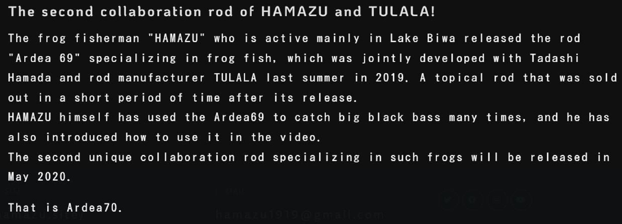 Sale Tulala Rod Baitcast Hamazu Ardea 70 (3755)
