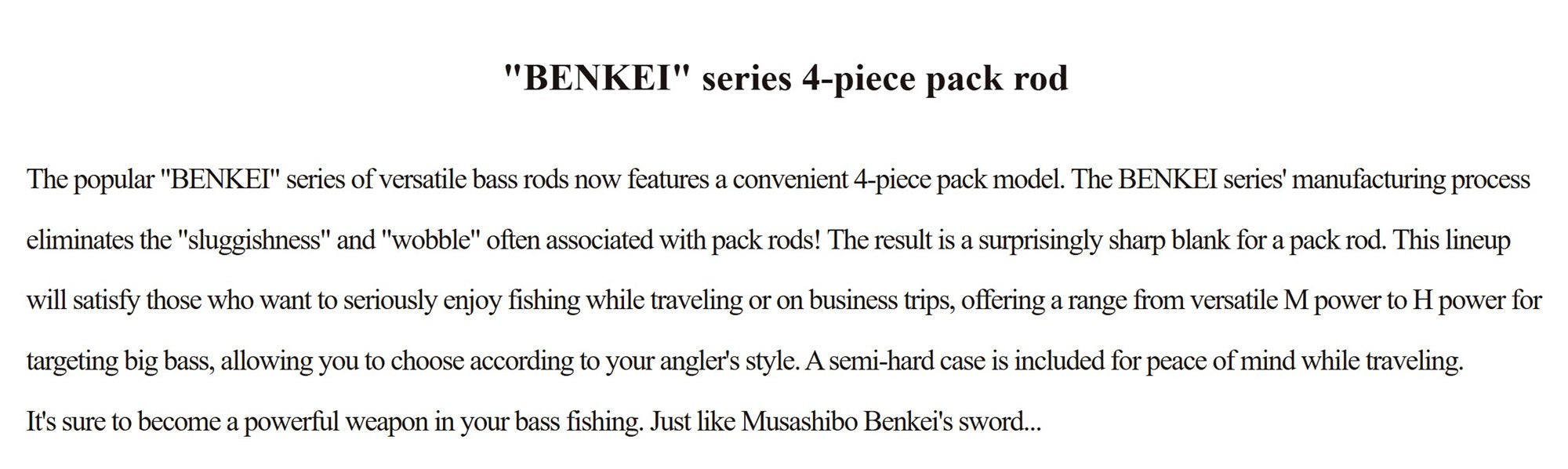 Major Craft Benkei Series Spinning Rod BIS-644L (8039)