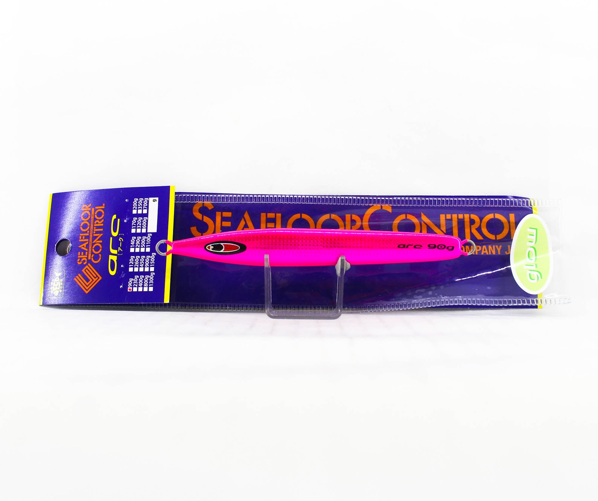 Seafloor Control Metal Jig Arc 90 grams Chart Pink Zebra Glow GR (3983)