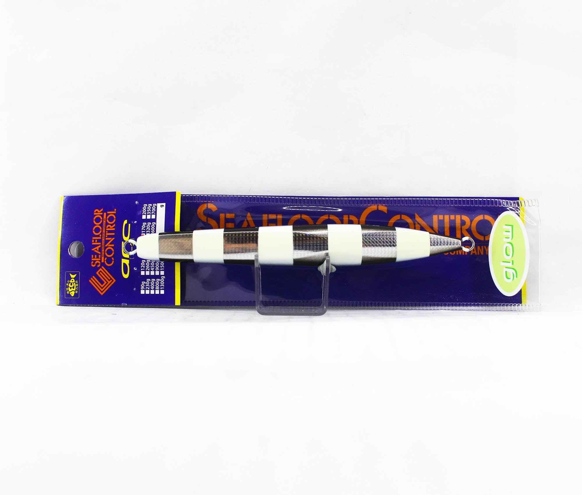 Seafloor Control Metal Jig Arc 170 grams Silver Black Zebra Glow GR (4980)