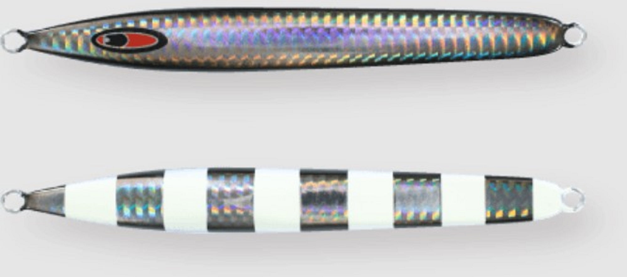 Seafloor Control Metal Jig Arc 200 grams Silver Black Zebra Glow GR (4997)