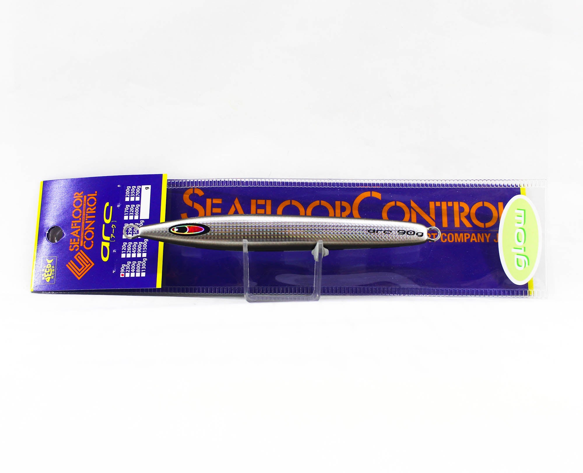 Seafloor Control Metal Jig Arc 90 grams Silver Black Zebra Glow GR (0646)