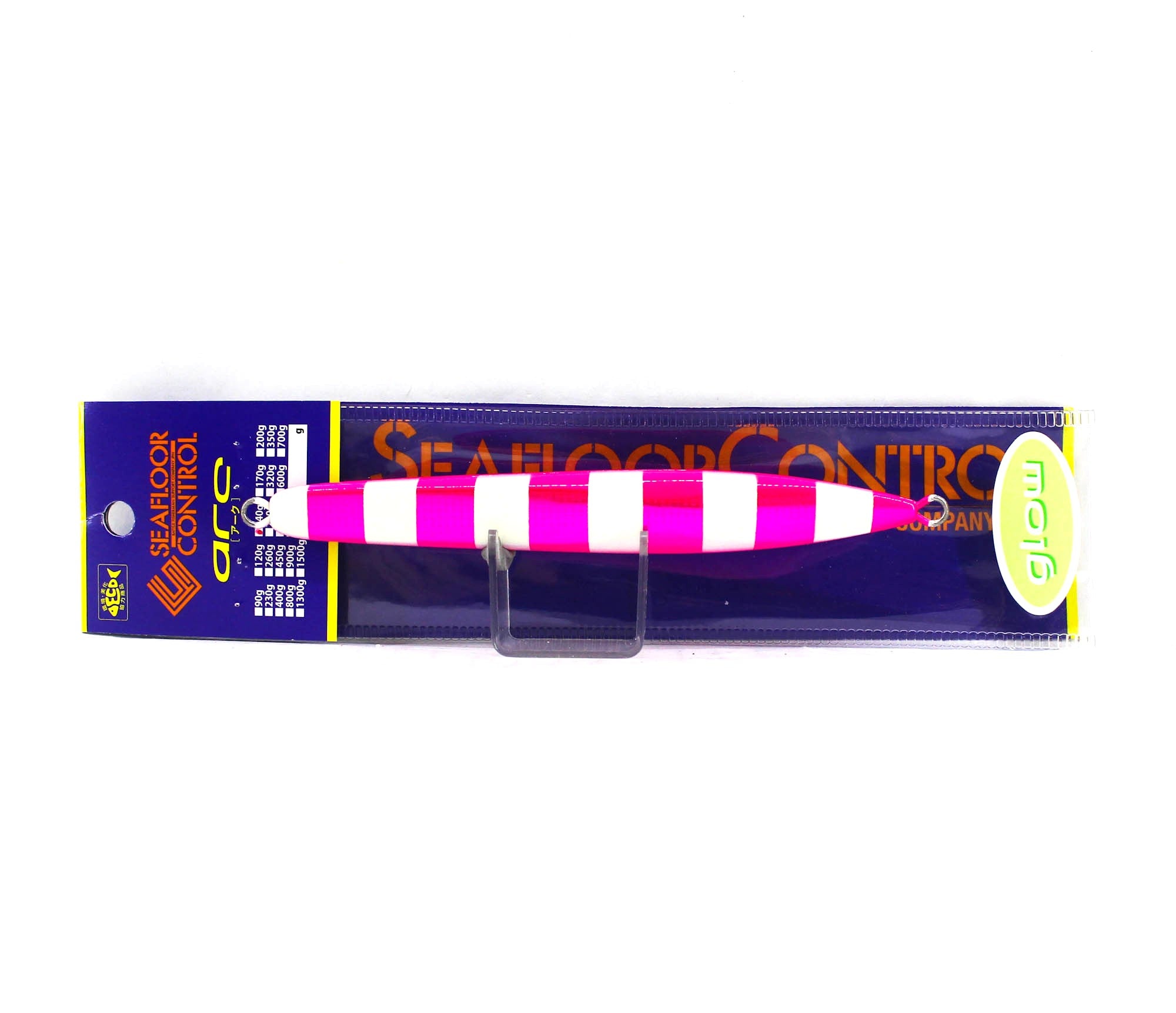 Seafloor Control Metal Jig Arc 140 grams Chart Pink Zebra Glow GR (0912)
