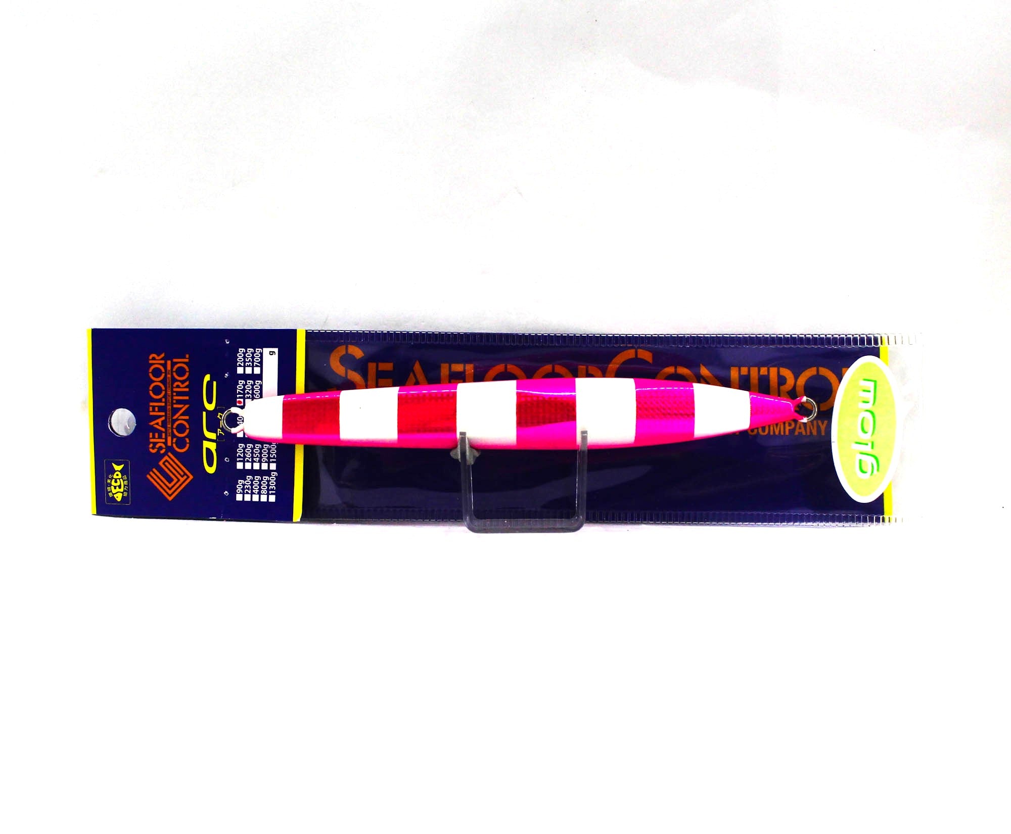 Seafloor Control Metal Jig Arc 170 grams Chart Pink Zebra Glow GR (0929)