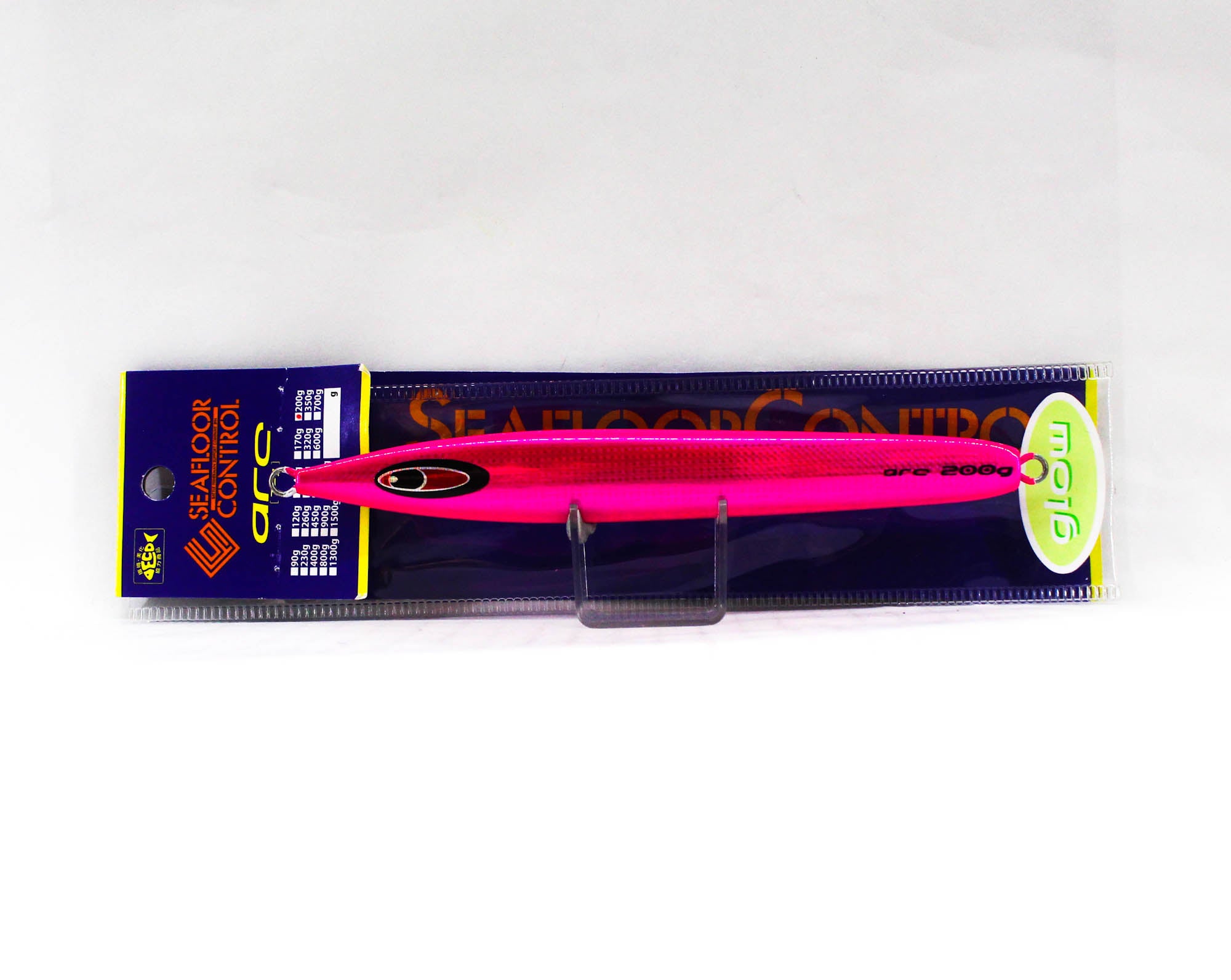 Seafloor Control Metal Jig Arc 200 grams Chart Pink Zebra Glow GR (0936)