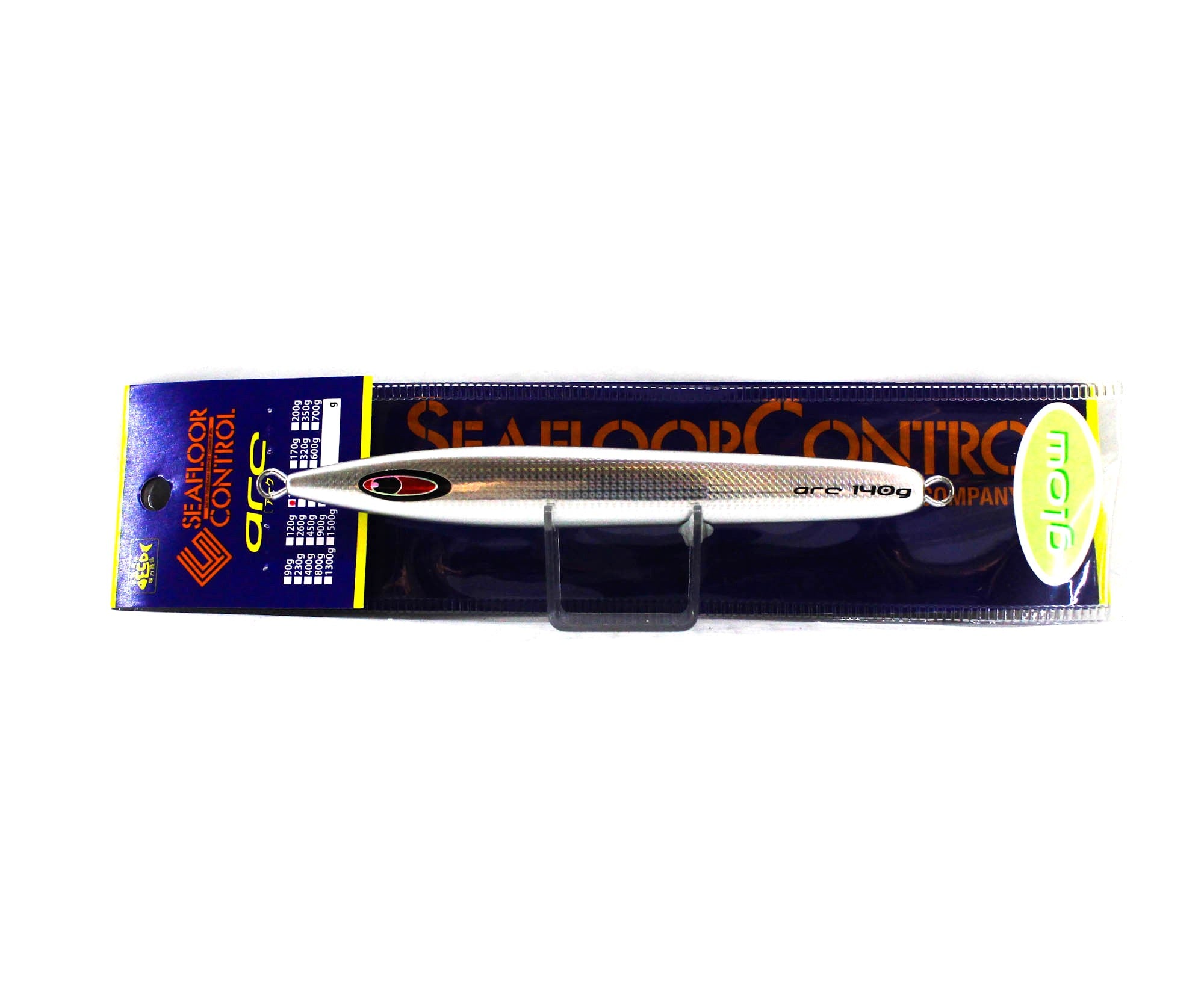 Seafloor Control Metal Jig Arc 140 grams Pearl Zebra Glow GR (6365)