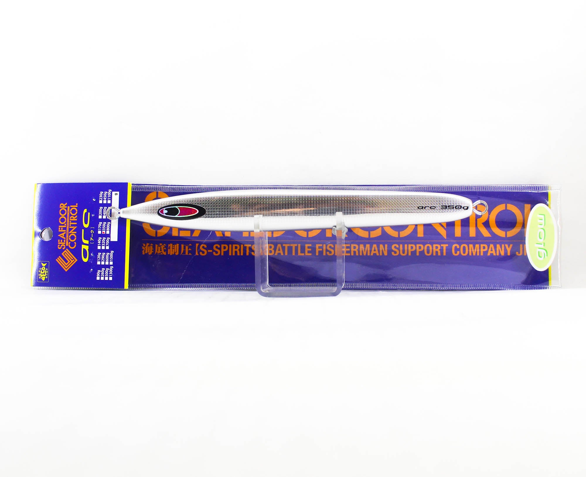 Seafloor Control Metal Jig Arc 350 grams Pearl Zebra Glow GR (6433)