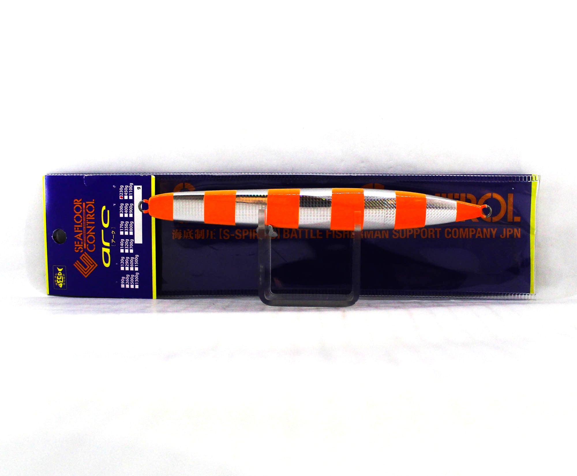 Seafloor Control Metal Jig Arc 230 grams Zebra Orange GR (7539)