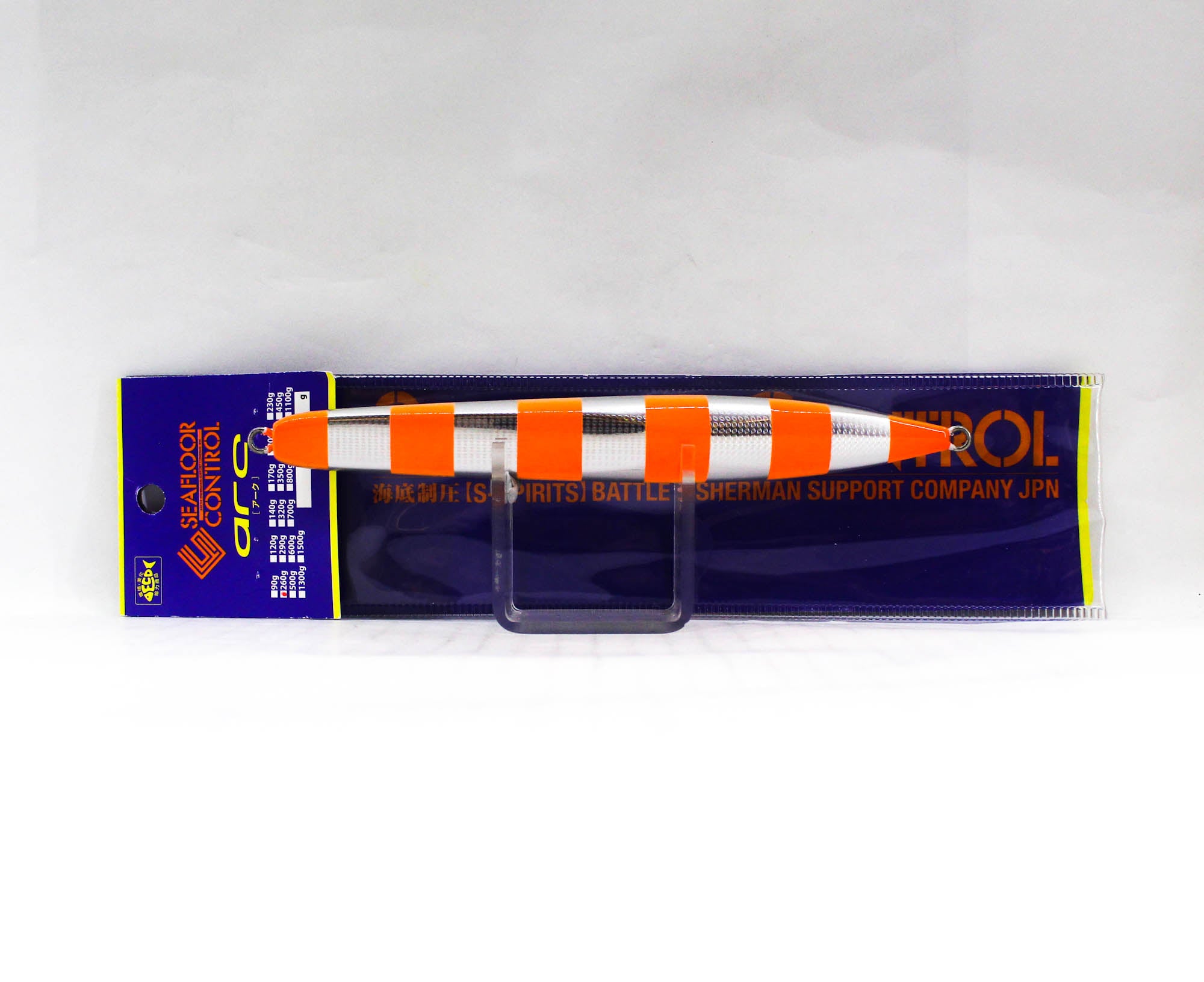 Seafloor Control Metal Jig Arc 260 grams Zebra Orange GR (7546)