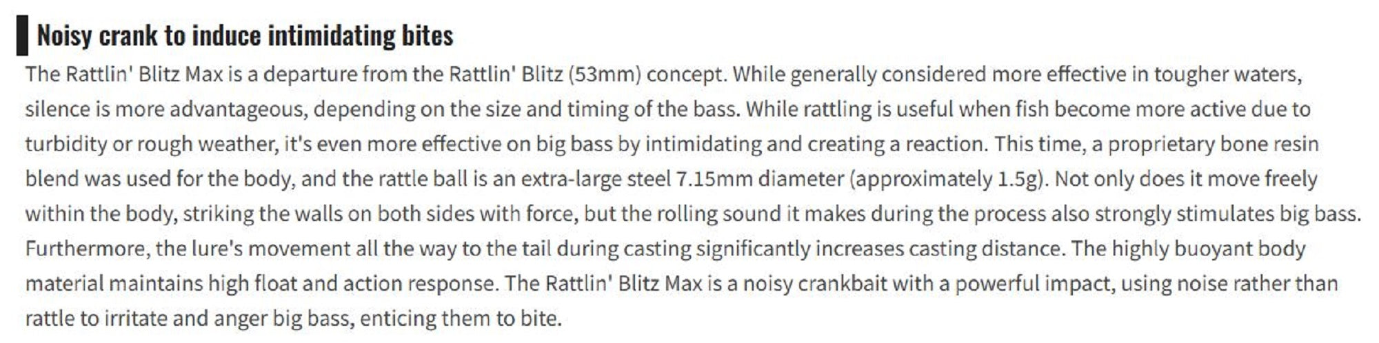 OSP Rattlin Blitz Max 62 mm 14 grams Floating Lure M-62 (4583)