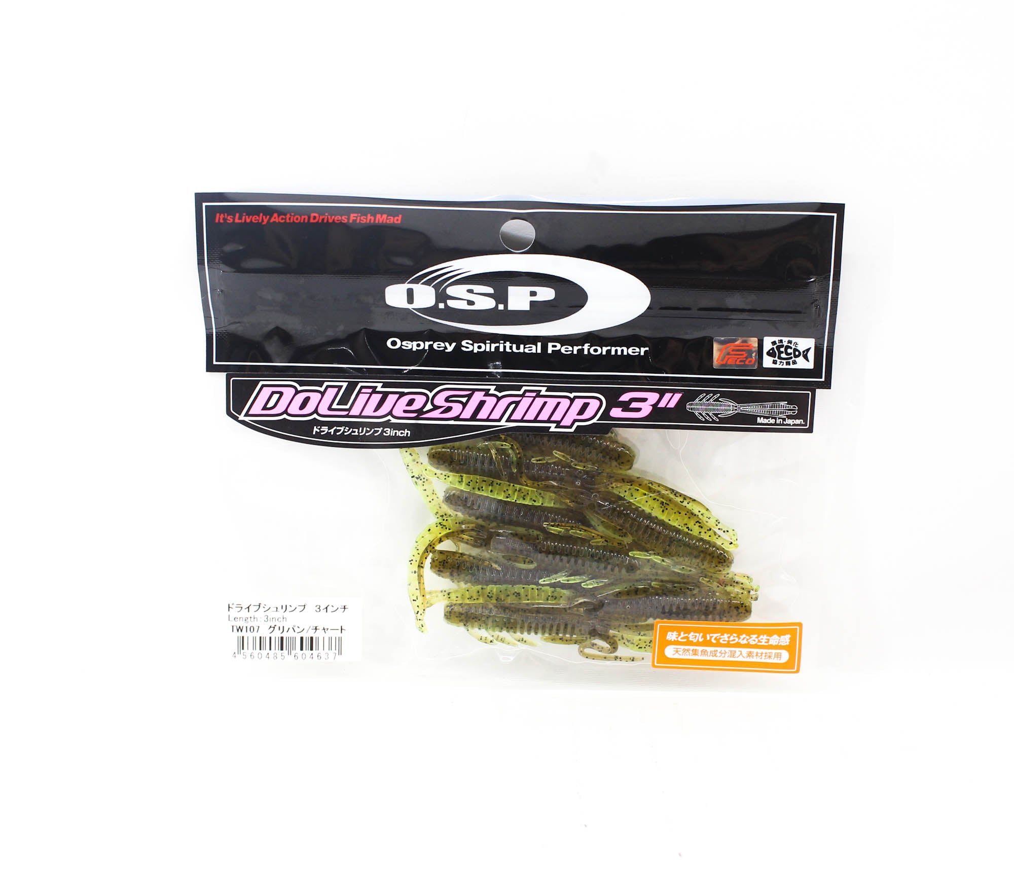 OSP Soft Lure Dolive Shrimp 3 Inches TW-107 (4637)