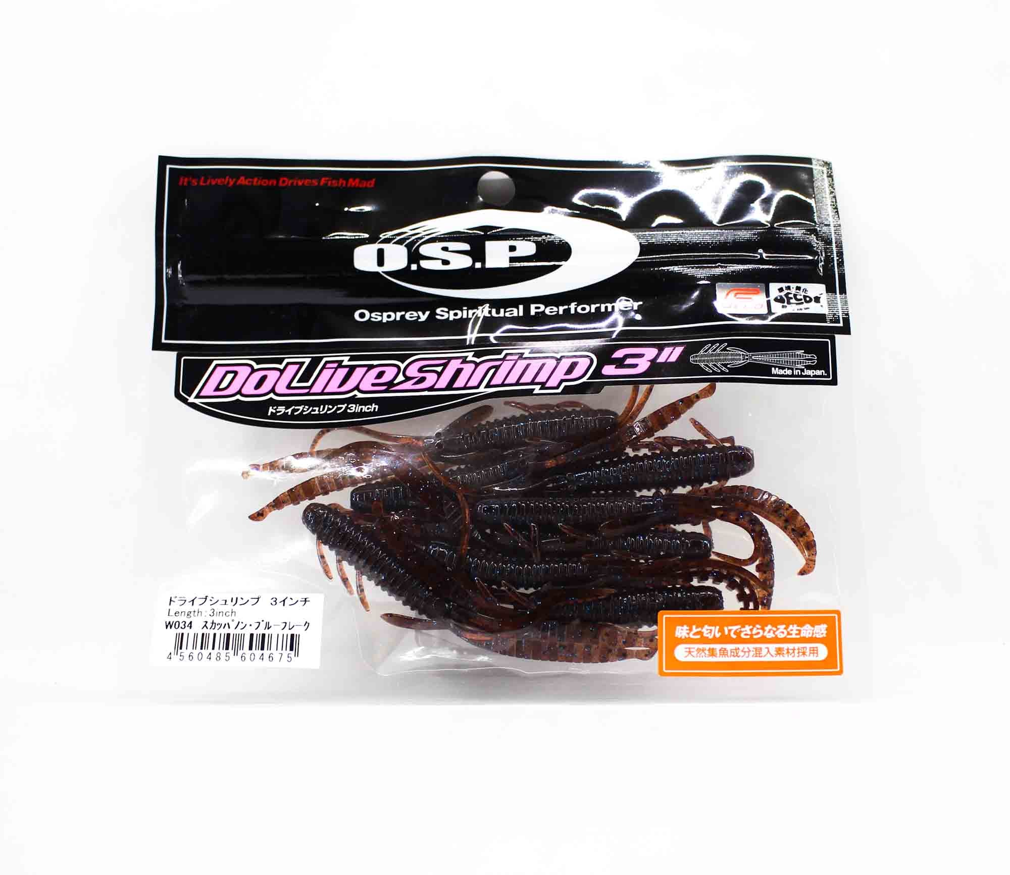OSP Soft Lure Dolive Shrimp 3 Inches W-034 (4675)