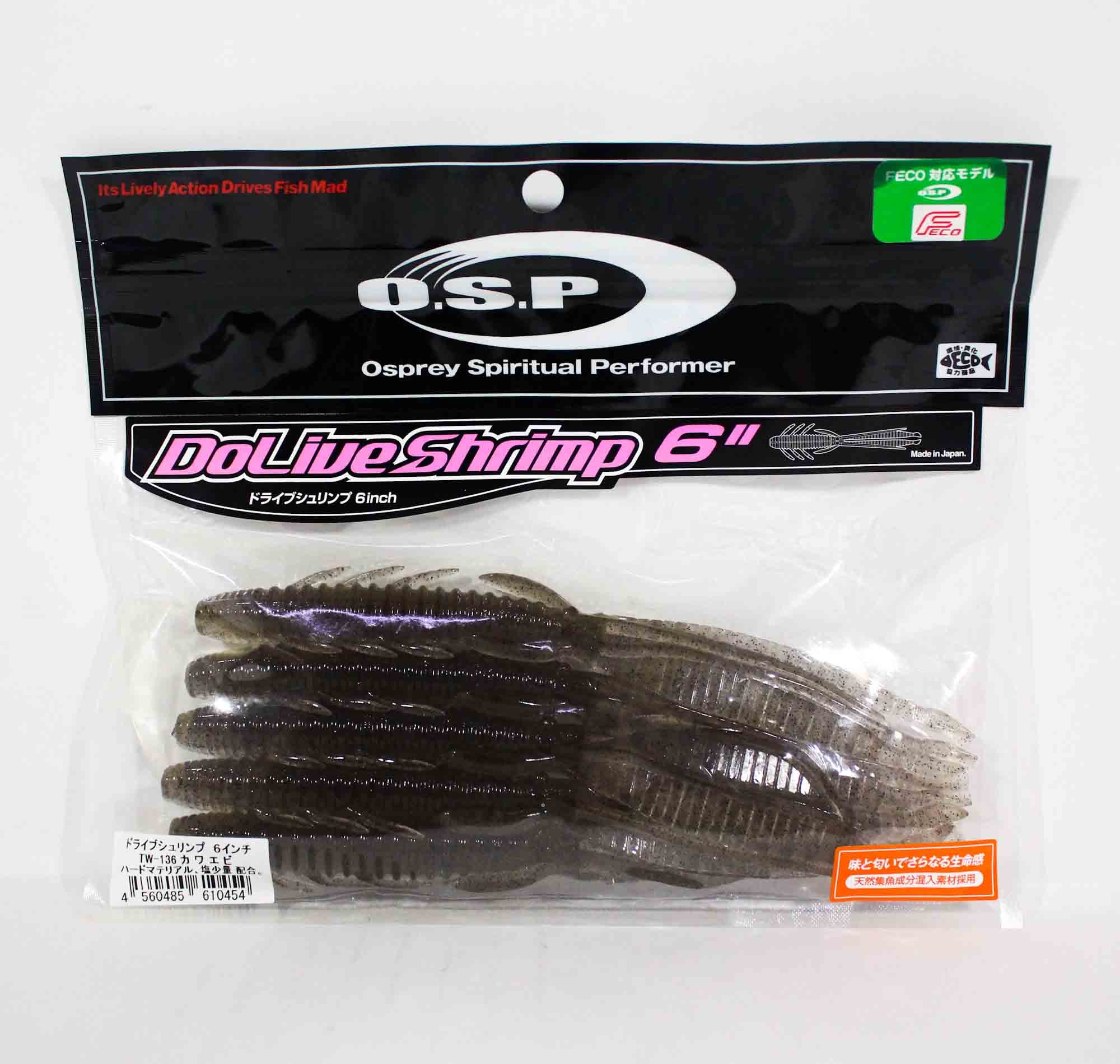 OSP Soft Lure Dolive Shrimp 6 Inches TW-136 (0454)